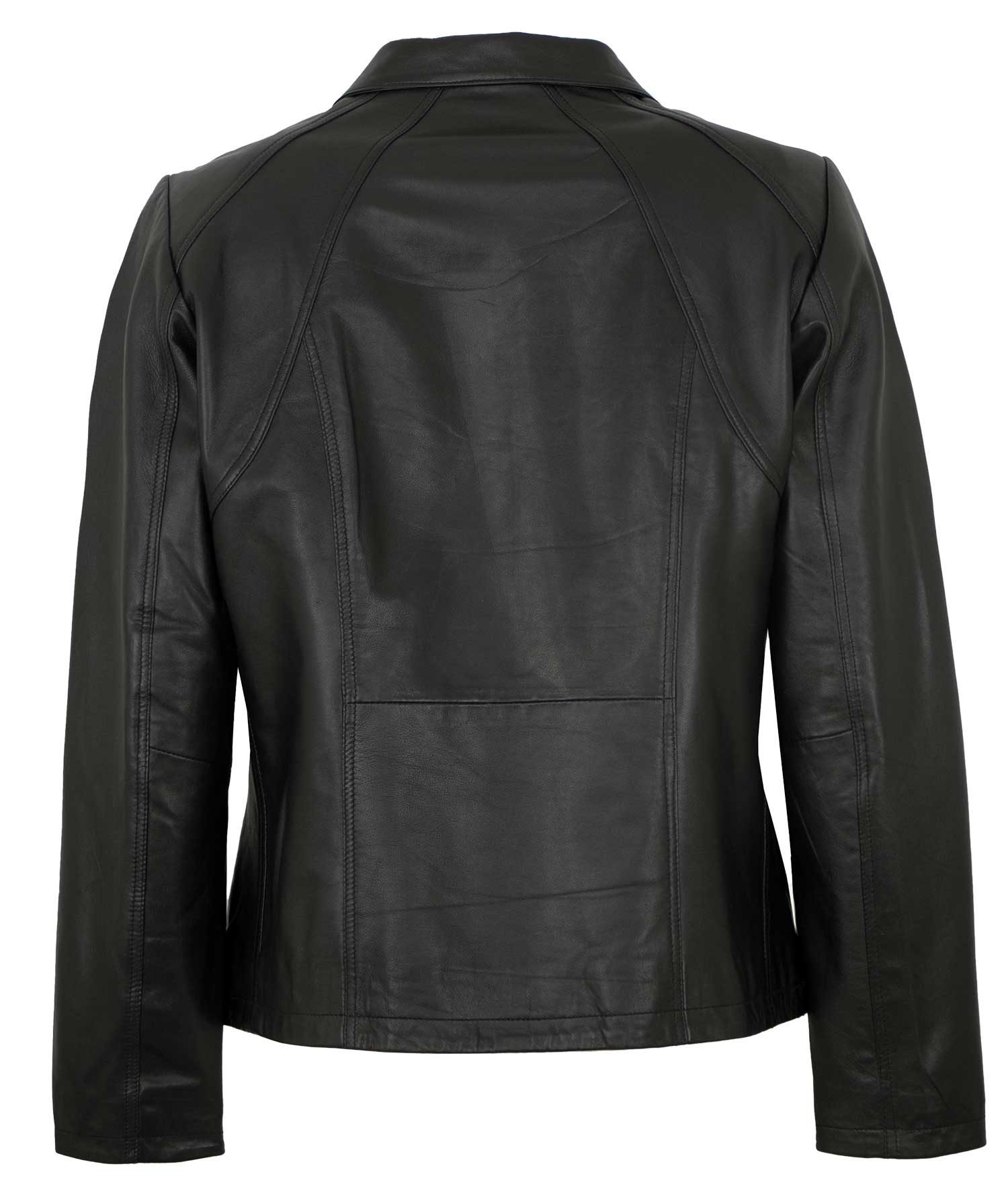 Maddox Lederjacke Diana MADDOX - Damen Lederjacke Lammnappa schwarz – Bild 3 von 5