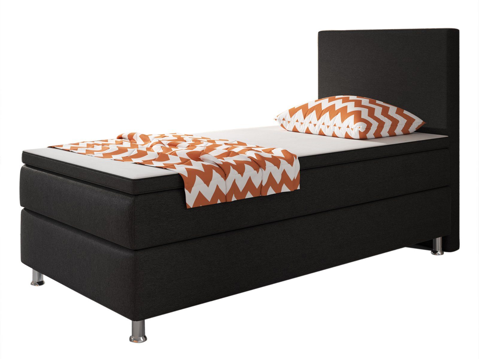 inter Boxspringbett Berlin mit 7 Zonen Taschenfederkernmatratze inkl. Topper (Boxspringbett, Bett inkl.Kopfteil mit Topper und Matratze 90x200 cm 140x200 cm), SOFORT LIEFERBAR