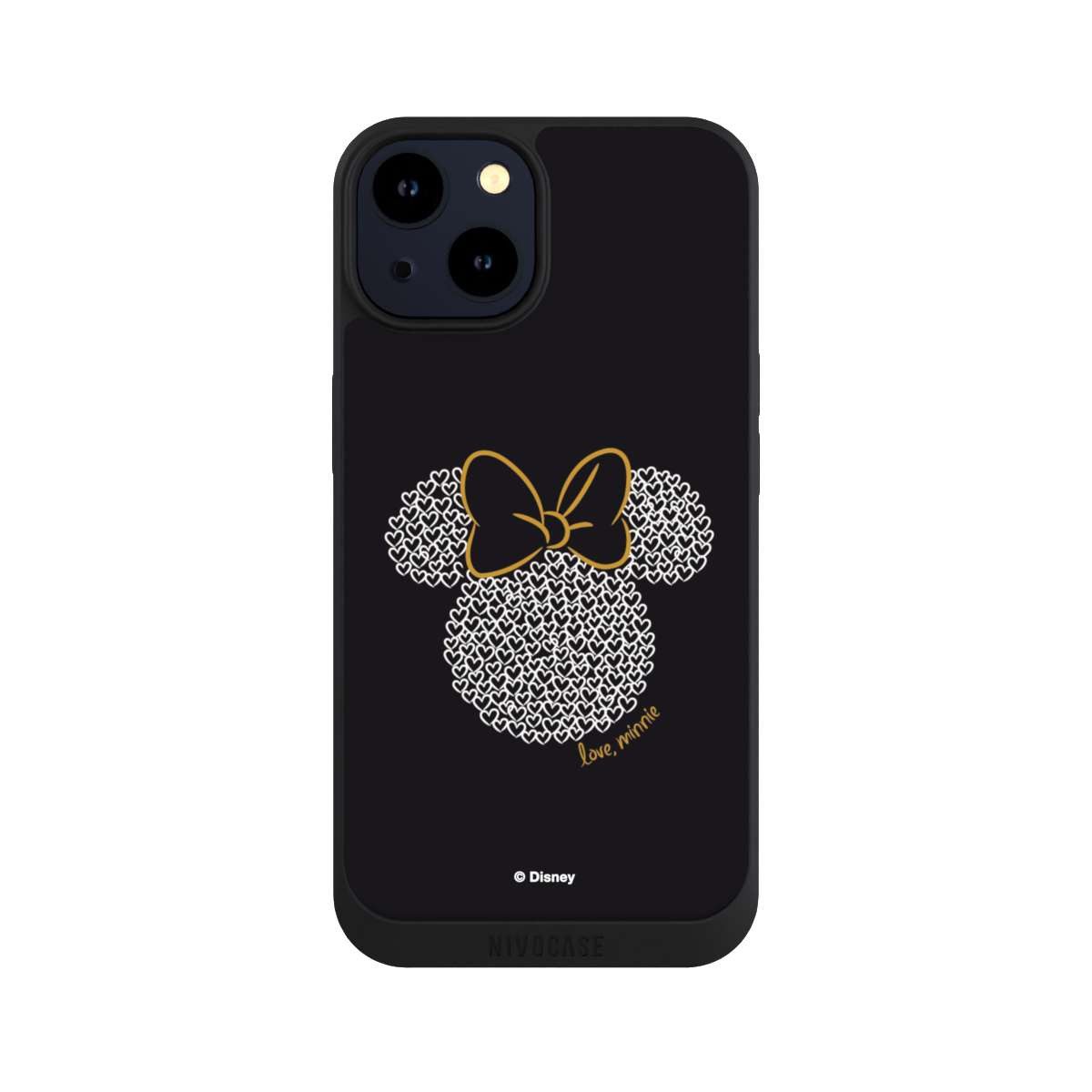 NIVOCASE Handyhülle Minnie Mouse Disney Muster Minnie Black and White, Apple iPhone 14 Handyhülle Hülle NIVOpure Case Schwarz