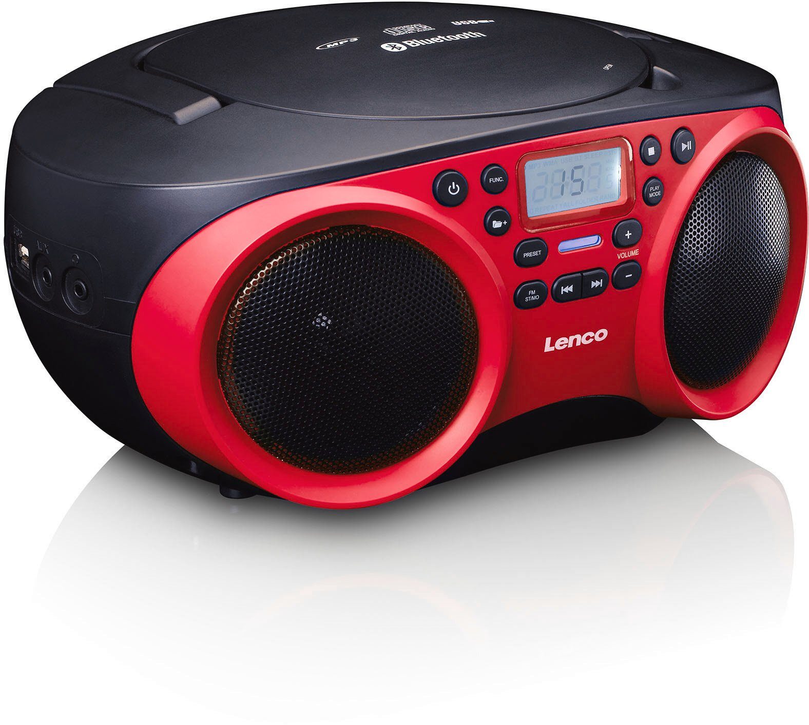 (FM-Tuner) SCD-501RD USB, CD-Radio MP3, Lenco BT Radio mit