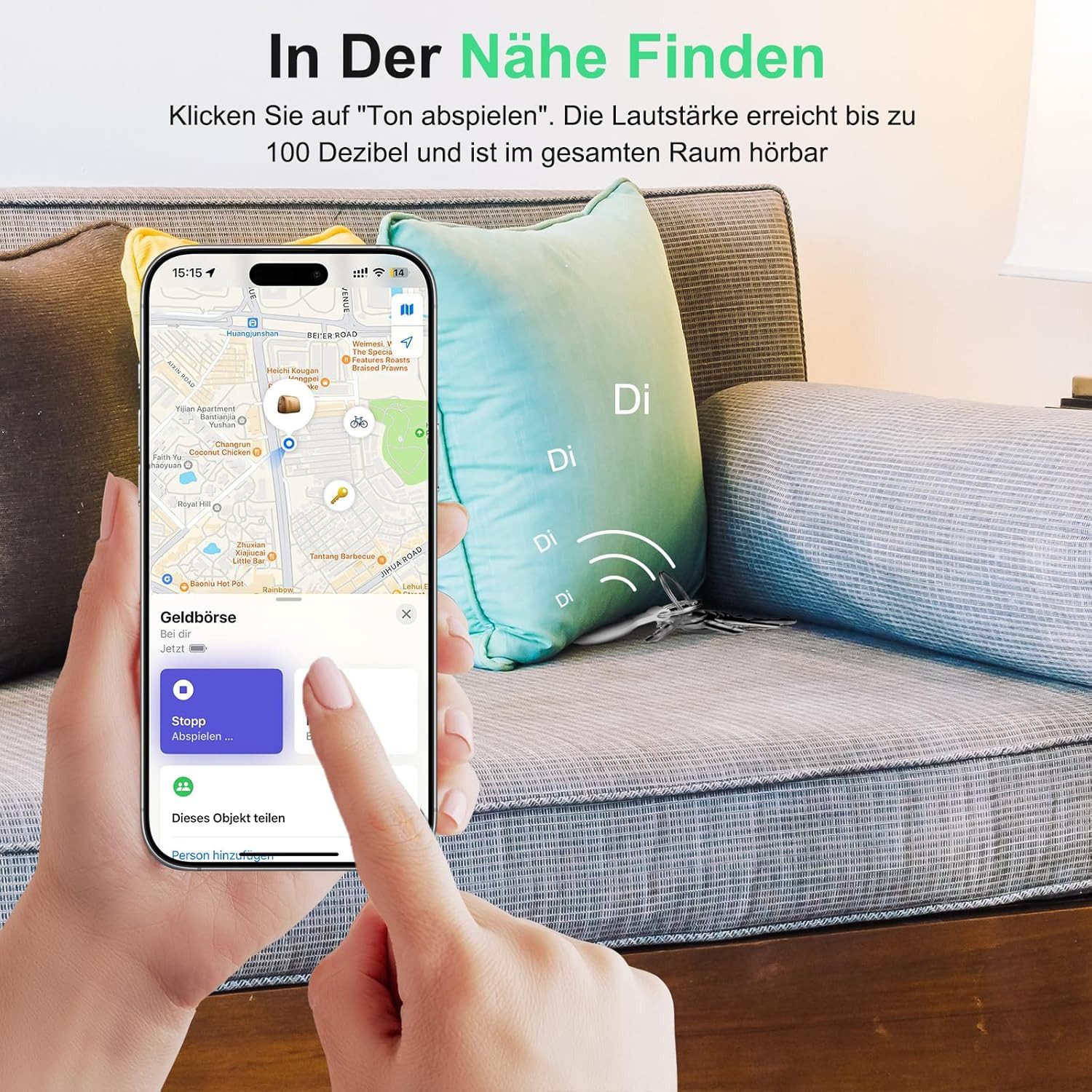 Athlix Smart Air Tracker Tag 4er-Pack kompatibel mit Apple Wo ist? (nur iOS) GPS-Tracker (Verlustwarnung, Ortung, Direkt in Apple „Wo ist?“ App)