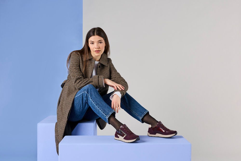 Rieker Sneaker Freizeitschuh, Schnürschuh, Halbschuh mit modischen Akzenten