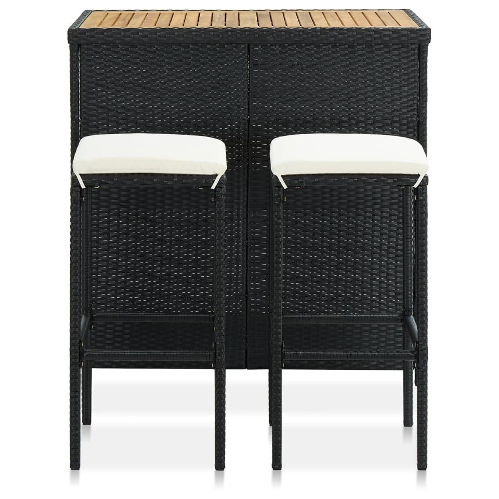 vidaXL Essgruppe 3-tlg. Bar-Set Poly Rattan günstig online kaufen