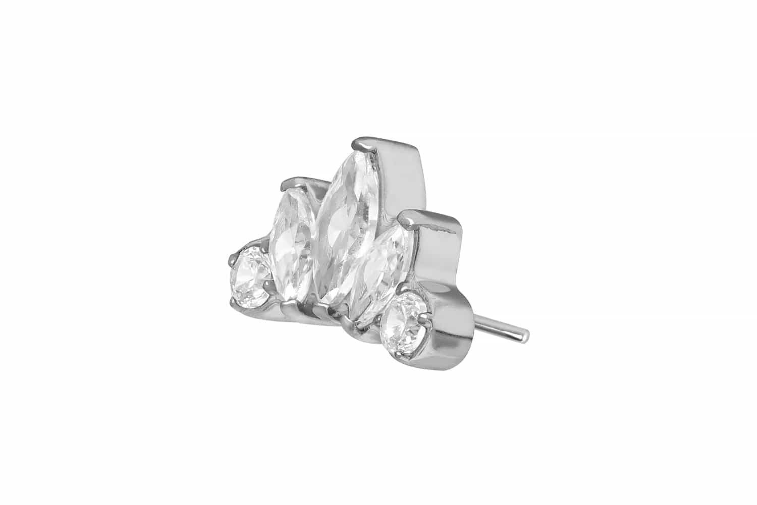 PIERCINGLINE Piercing-Set Titan Aufsatz mit Push Pin LOTUSBLÜTE (Push Pins, 1-tlg)