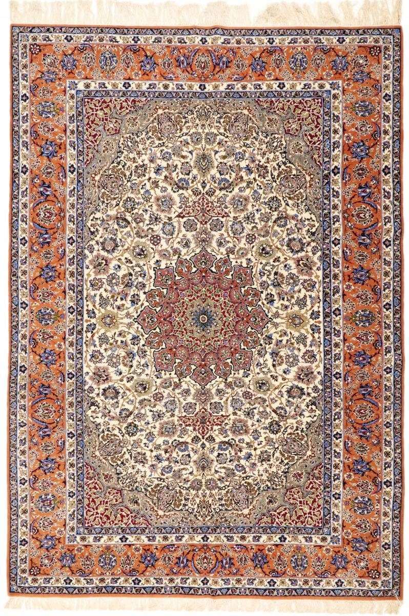 Orientteppich Isfahan Seidenkette Trading, 6 mm Orientteppich, Höhe: 209x301 rechteckig, Handgeknüpfter Nain