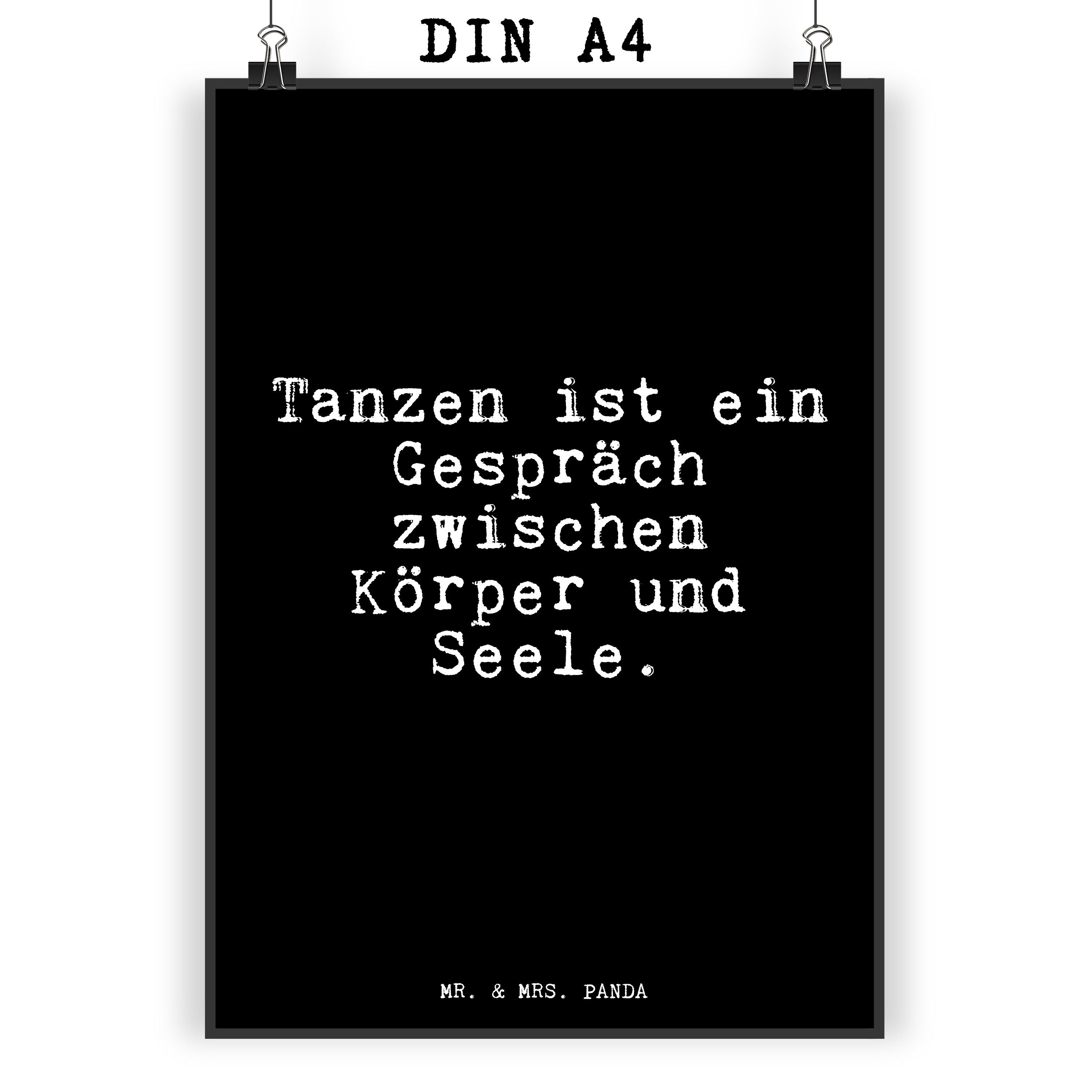Mr. & Mrs. Panda Poster »Tanzen ist ein Gespräch... Schwarz