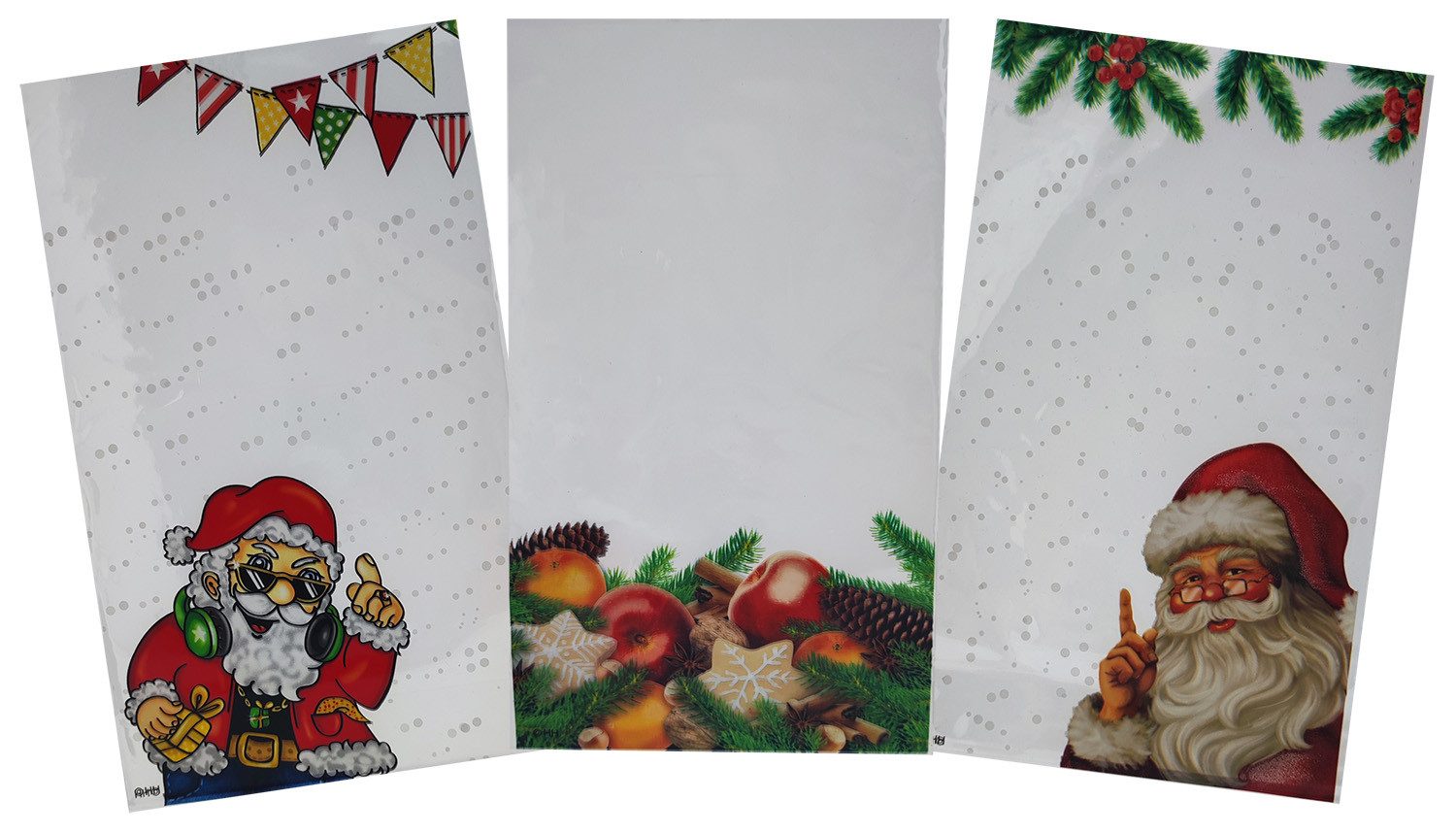 HundB Geschenkfolie Folienbeutel X-Mas mit Boden 8er Pack, (8St), Weihanchten Geschenke Verpackung Geschenkverpackung