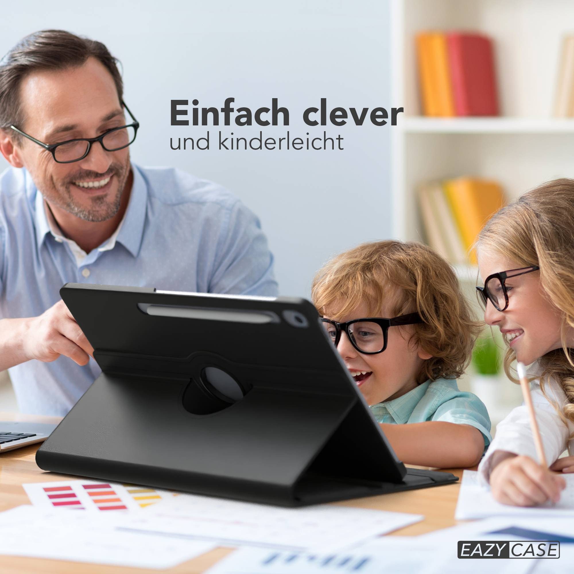 EAZY CASE Tablet-Hülle Rotation Case für Galaxy Tab S10 FE Plus 13,1 Zoll, Hülle 360° drehbar mit Standfunktion Etui Anti-Kratz Tasche Schwarz – Bild 3 von 5