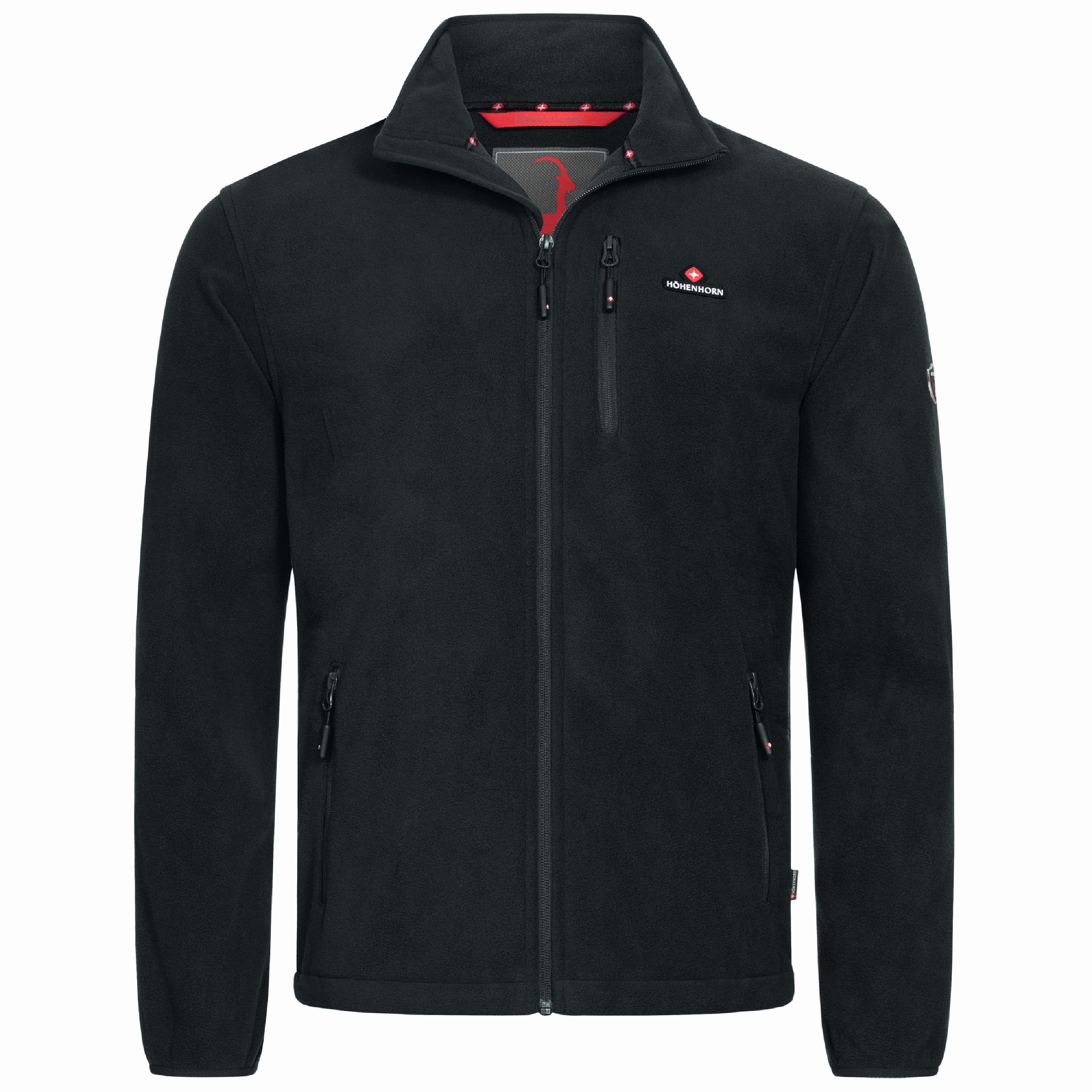 Höhenhorn Fleecejacke Eigler Full Jacke Midnight-Black Zip Wander Fleece Herren Microfleece Outdoor Troyer