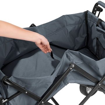 Hoberg Bollerwagen inkl. Dach Getränkehalte & Tasche, inkl. Kühltasche Transportkarre 80kg faltbar