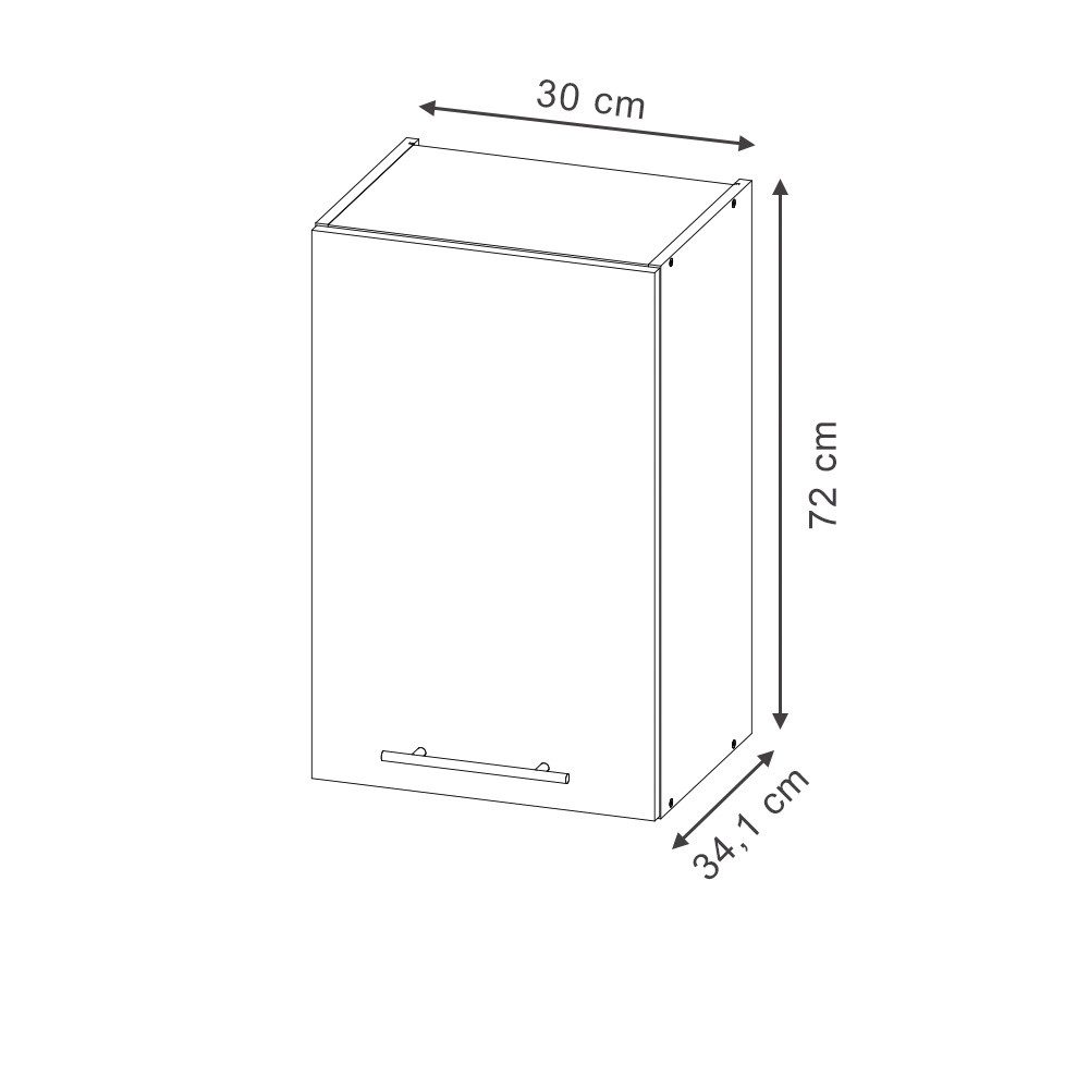 Vicco Hängeschrank Fame-Line, Schwarz gestreift/Anthrazit, 30 cm (1-St)