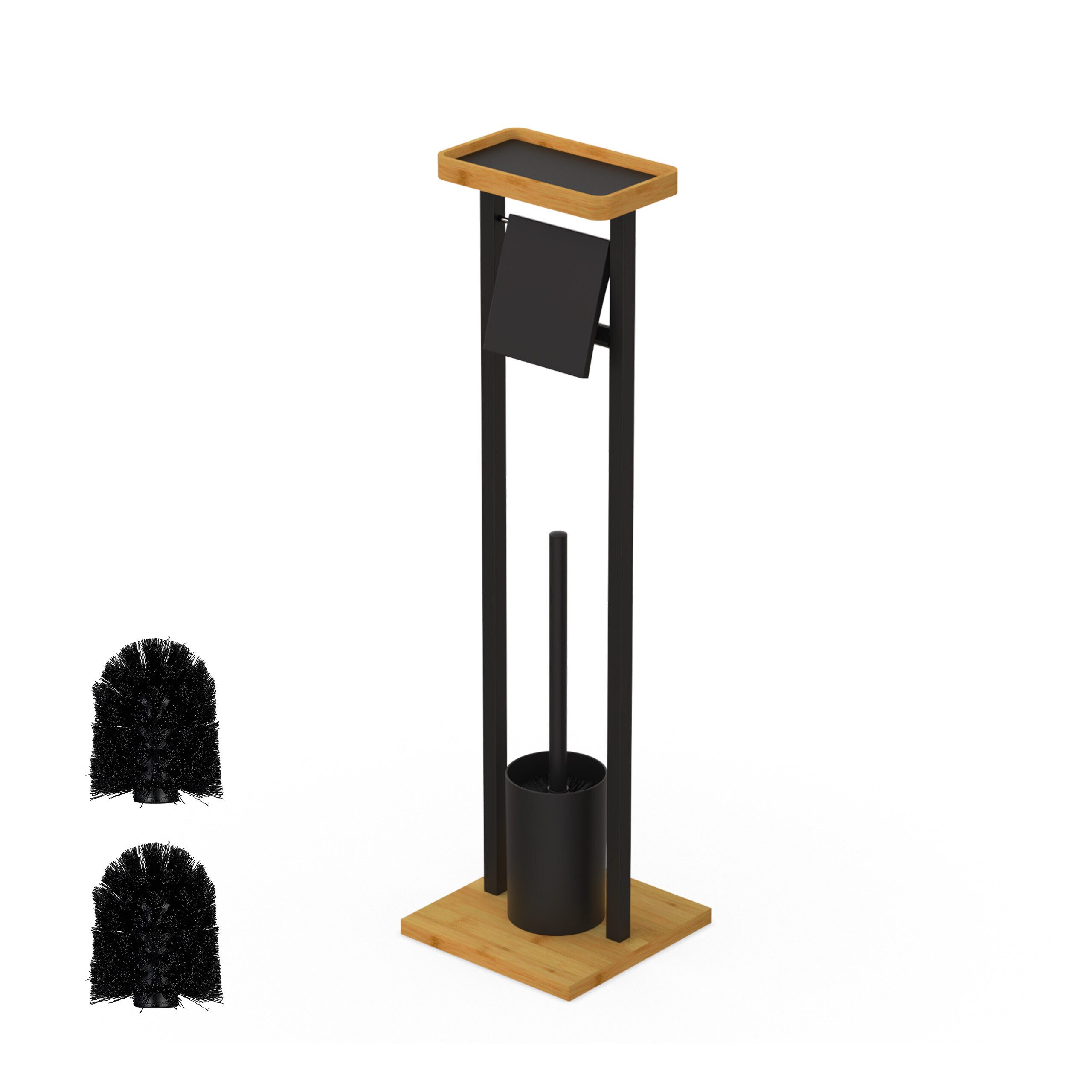 relaxdays WC-Garnitur mit Ablage, schwarz günstig online kaufen