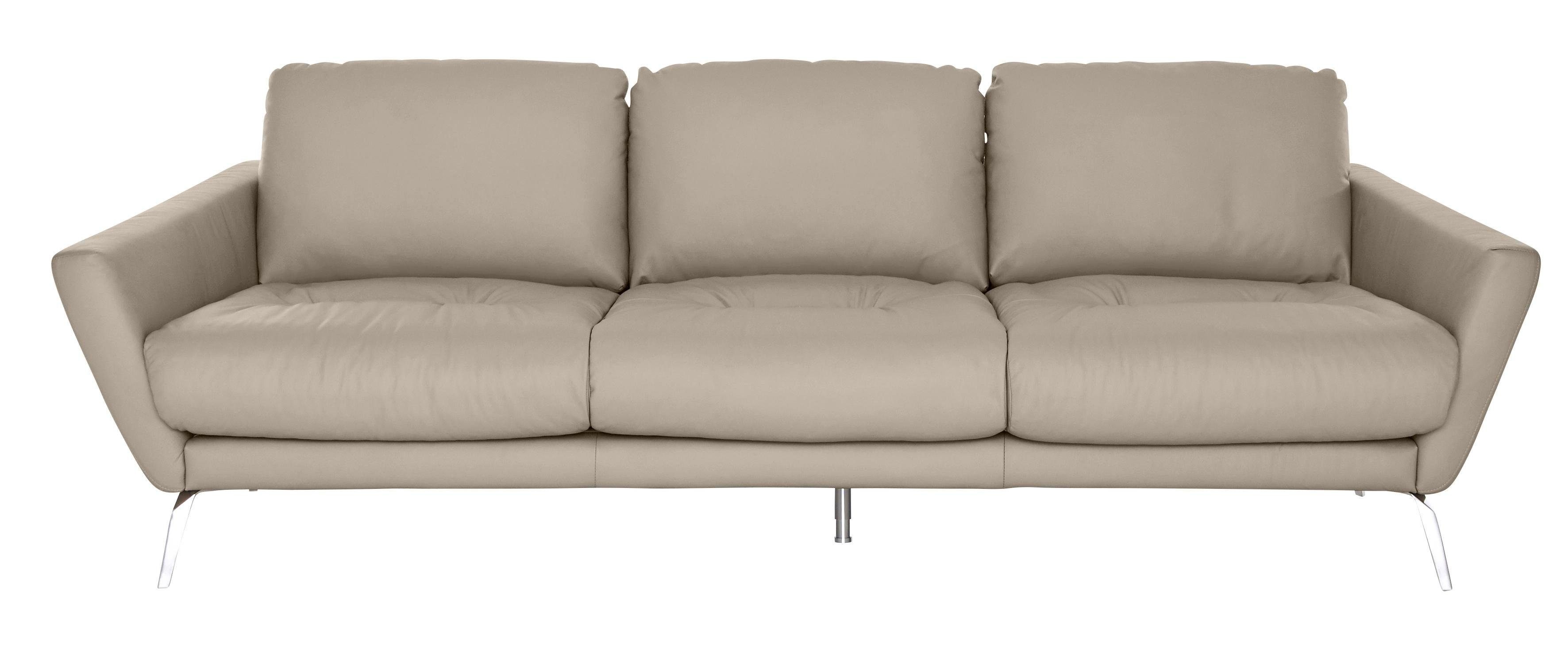 W.SCHILLIG Big-Sofa glänzend softy, Sitz, Heftung dekorativer im Chrom mit Füße