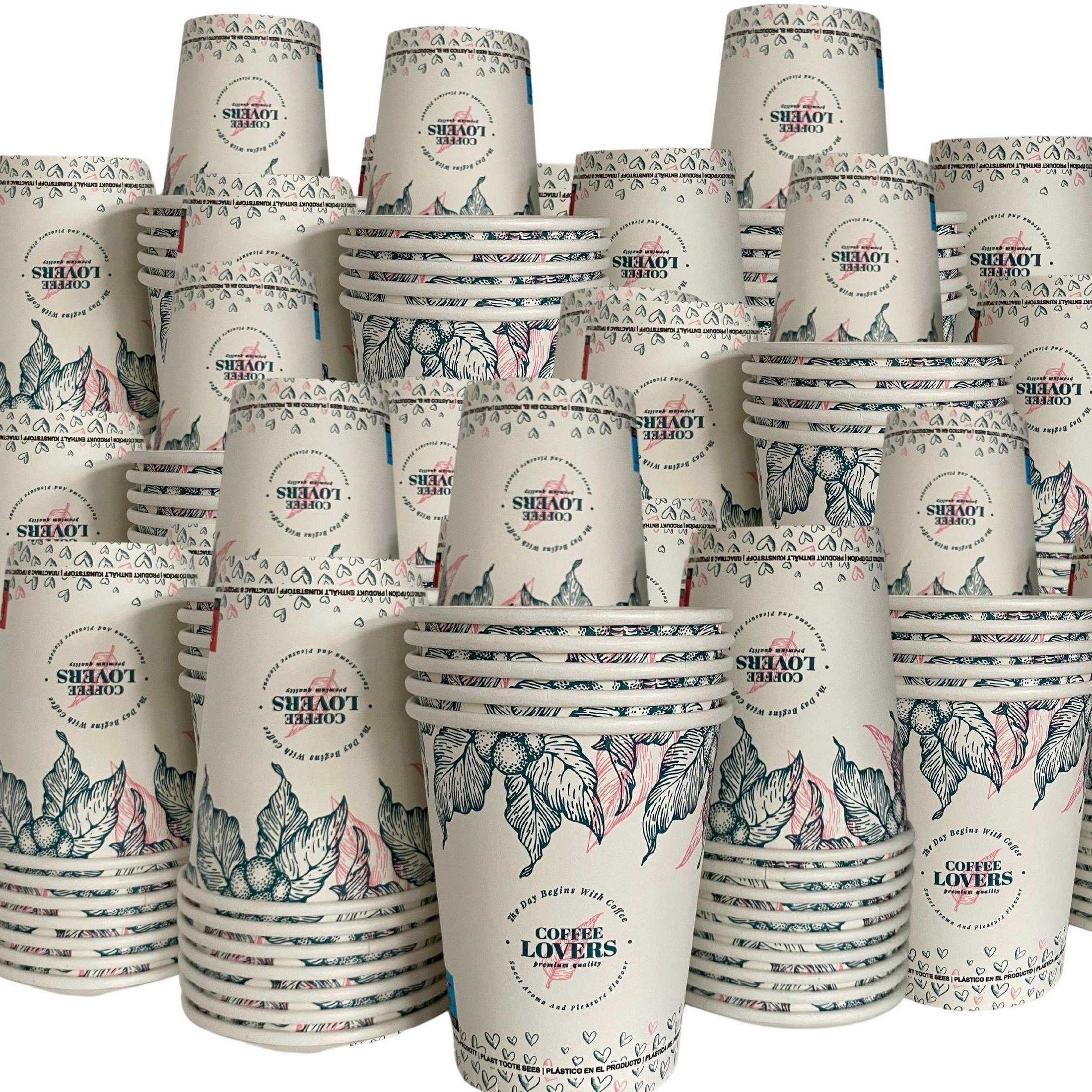 Intertan -1922- Coffee-to-go-Becher 600 Kaffeebecher To Go Pappe COFFEE LOVERS 240ml, 600-tlg.