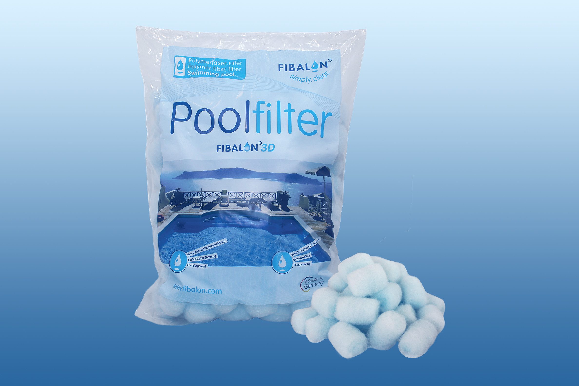 FIBALON® Filterbälle FIBALON®3D Filterbälle hochwirksames Filtermaterial, für herkömmliche Sandfilteranlagen, (1-St., 350g entsprechen 25 kg Filtersand, 700g anderer Filterballs), zertifiziert nach DIN-EN 16713-1