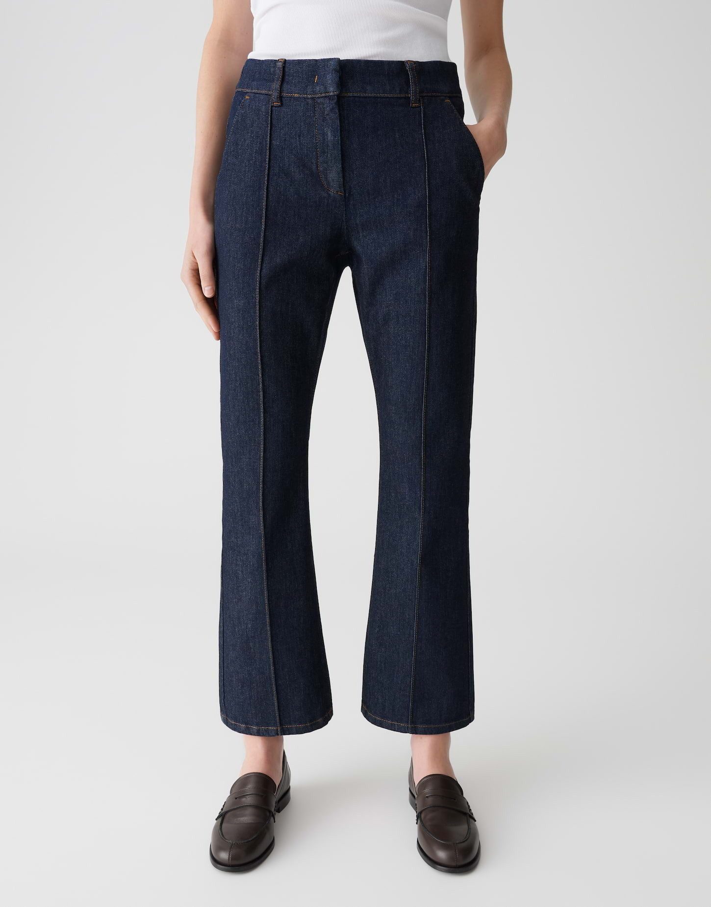 OPUS PANTS Bootcut-Jeans LUANE mit Komfortbund Mid Rise Ankle, BCI Cotton, günstig online kaufen