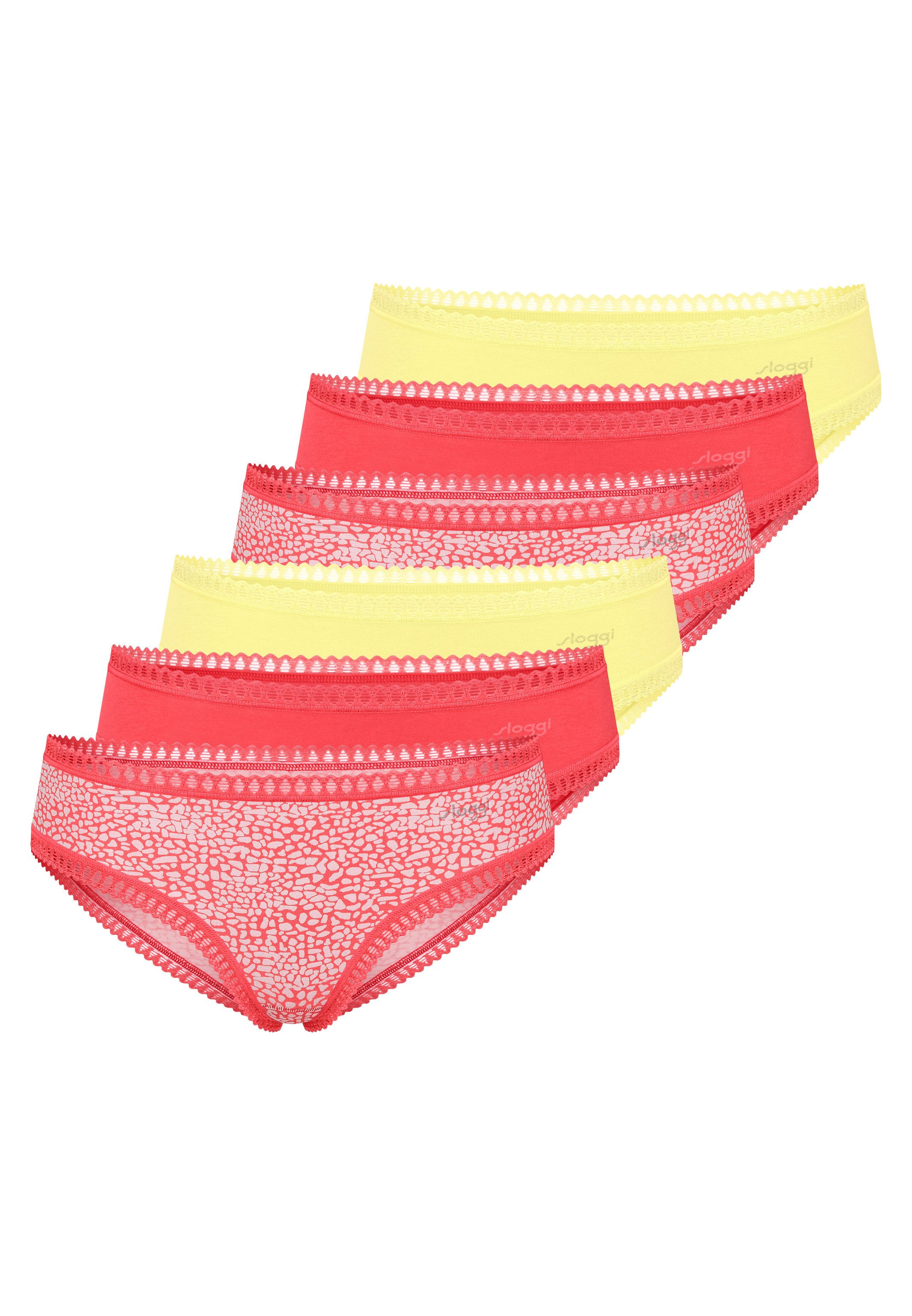 sloggi Hipster 6er Pack GO Crush (Spar-Set, 6-St) Hipster - Baumwolle - Atmungsaktiv - Komfortabel und atmungsaktiv
