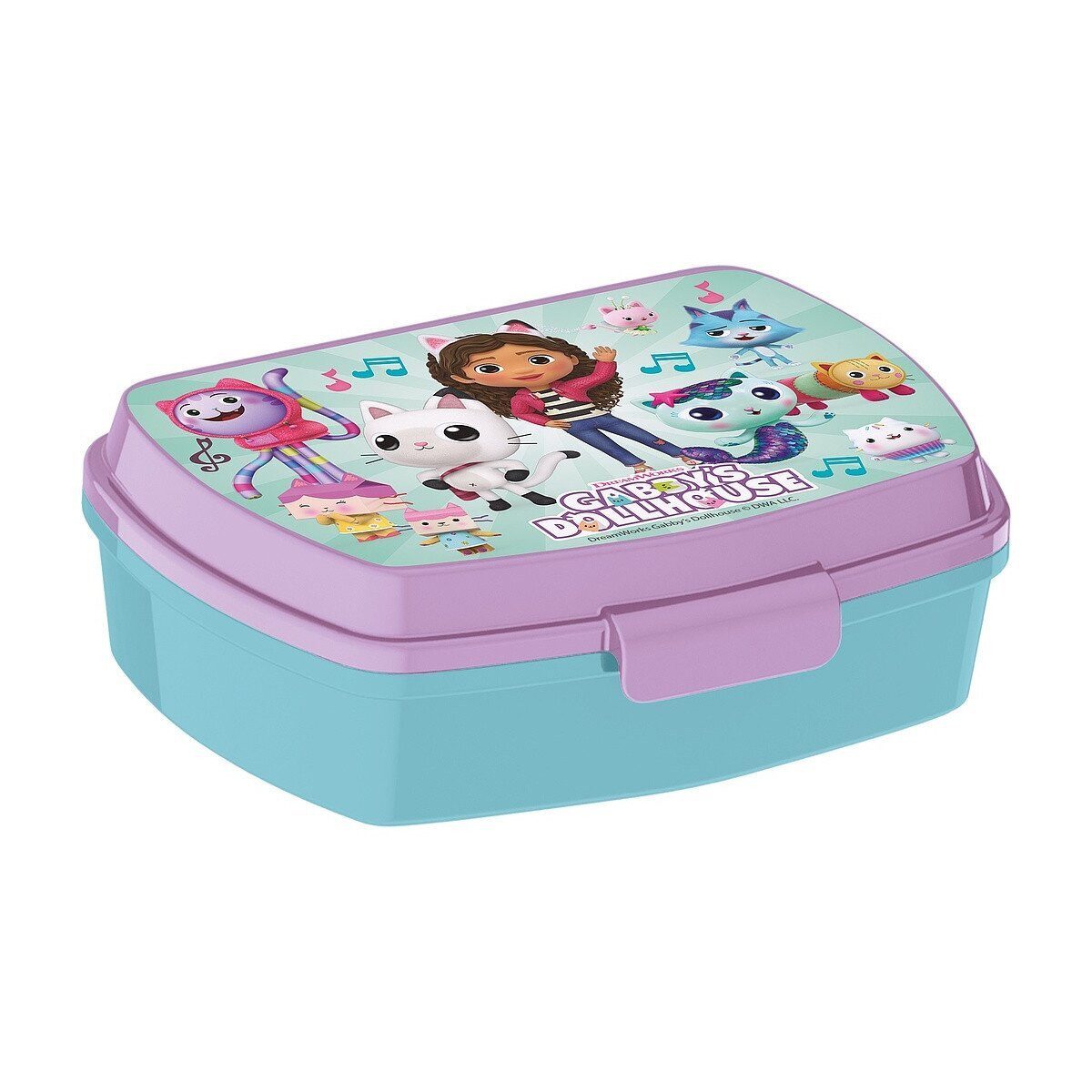 Gabby's Dollhouse Trinkflasche Gabby’s Dollhouse Brotdose Kinder Lunchbox Lila