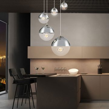 etc-shop LED Pendelleuchte, Leuchtmittel inklusive, Warmweiß, Design Decken Pendel Leuchte Kugel Strahler Wohn Zimmer Hänge