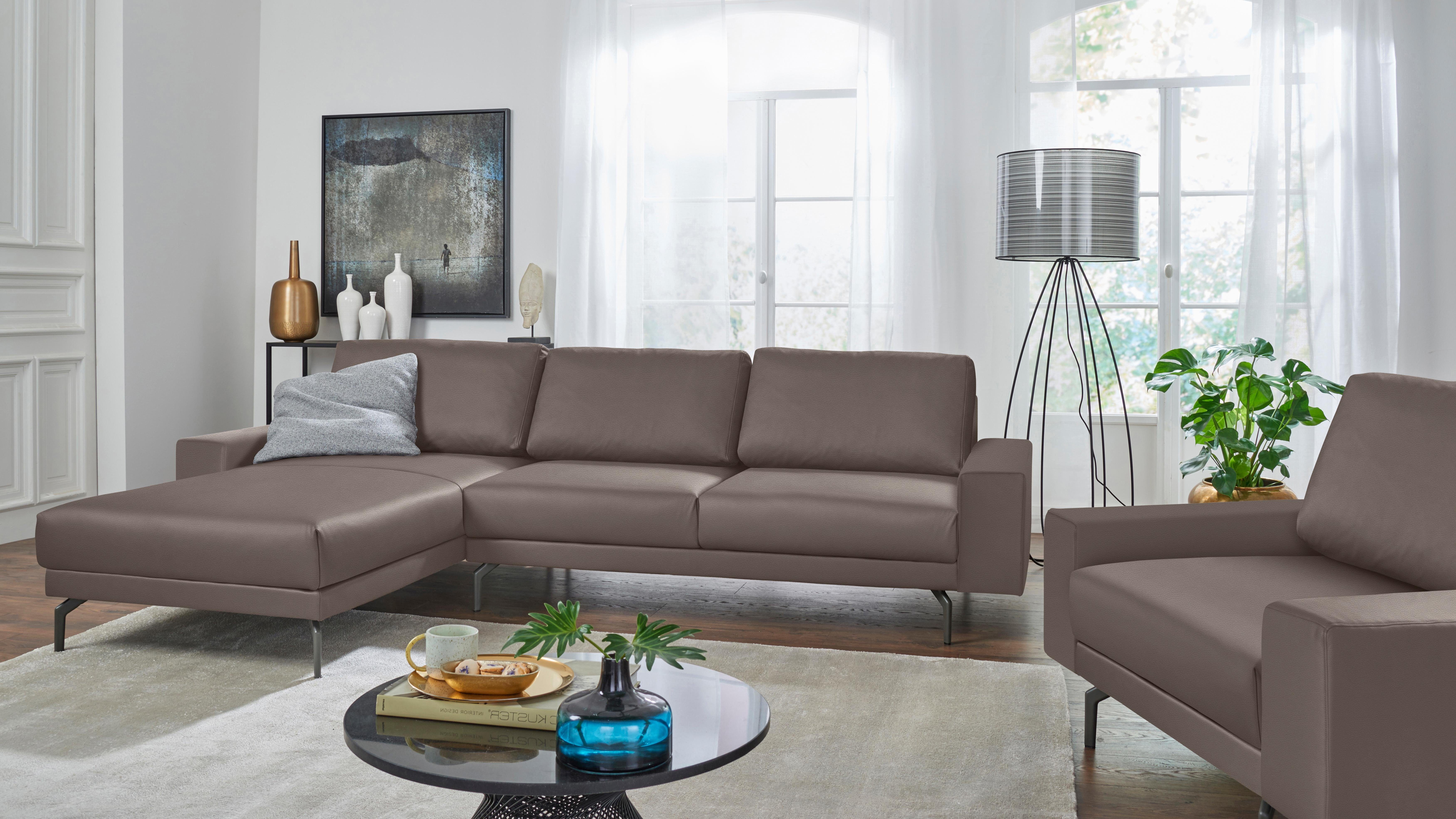 Creation BY ROLF BENZ Ecksofa CR.450, Designecksofa, Polsterecke, Breite 294cm, L-Form, Armlehne breit und niedrig, Alugussfüße in umbragrau, Breite 294 cm
