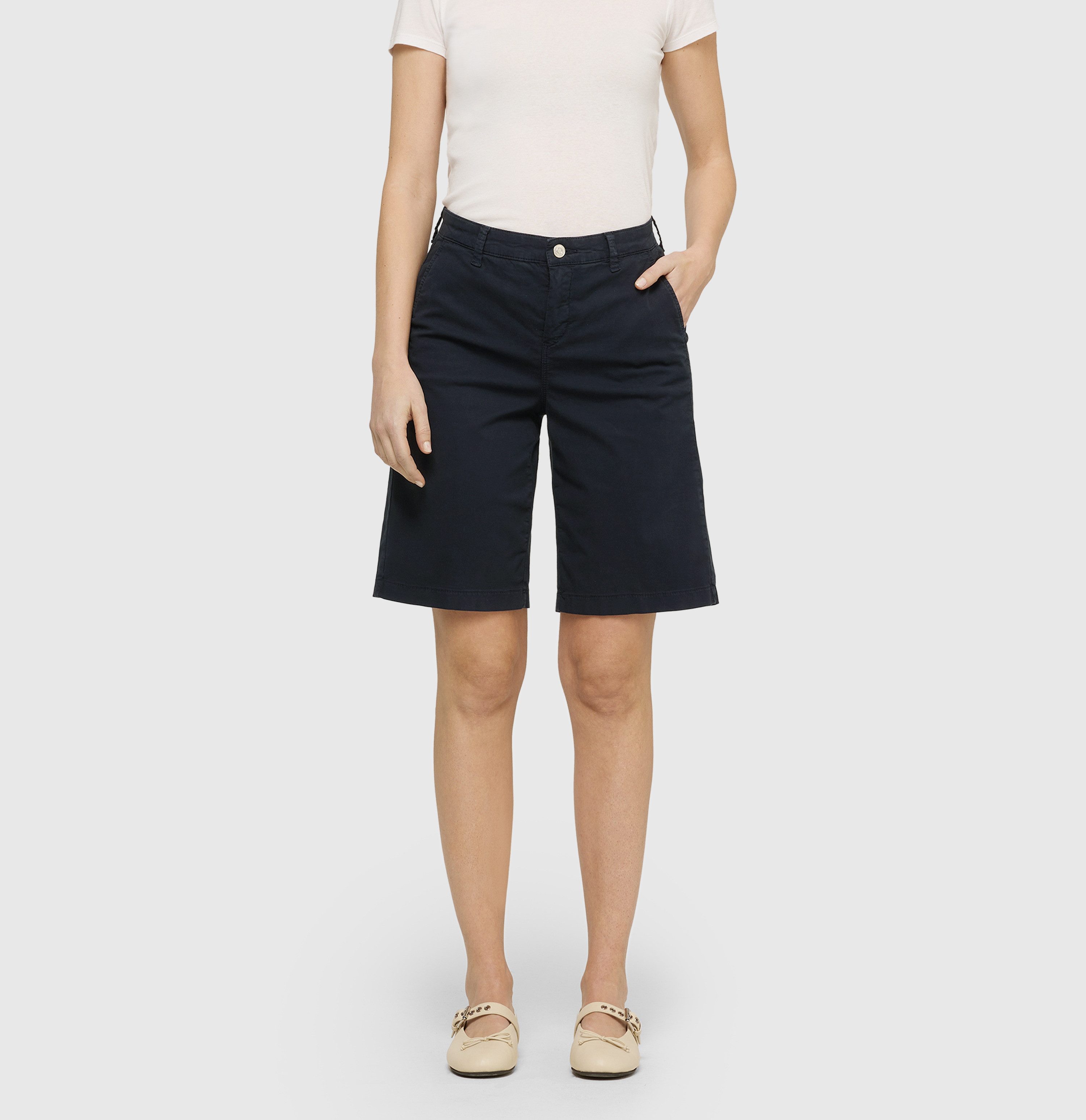 MAC Bermudas CHINO Bermuda weites Bein, mit Deko-Tuch