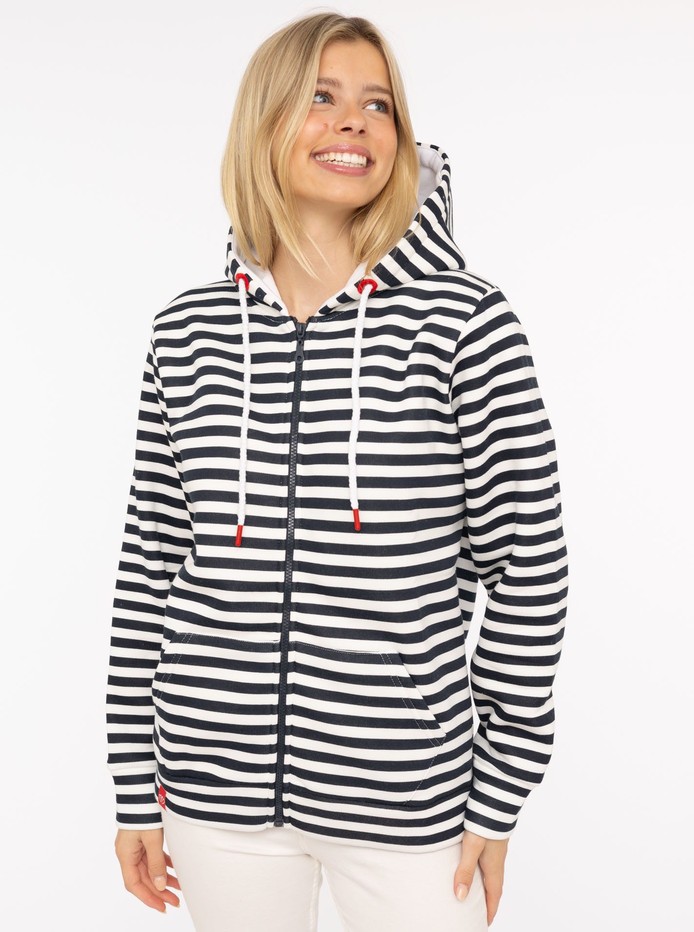 Kapuzensweatjacke "Streifen Strandglück"