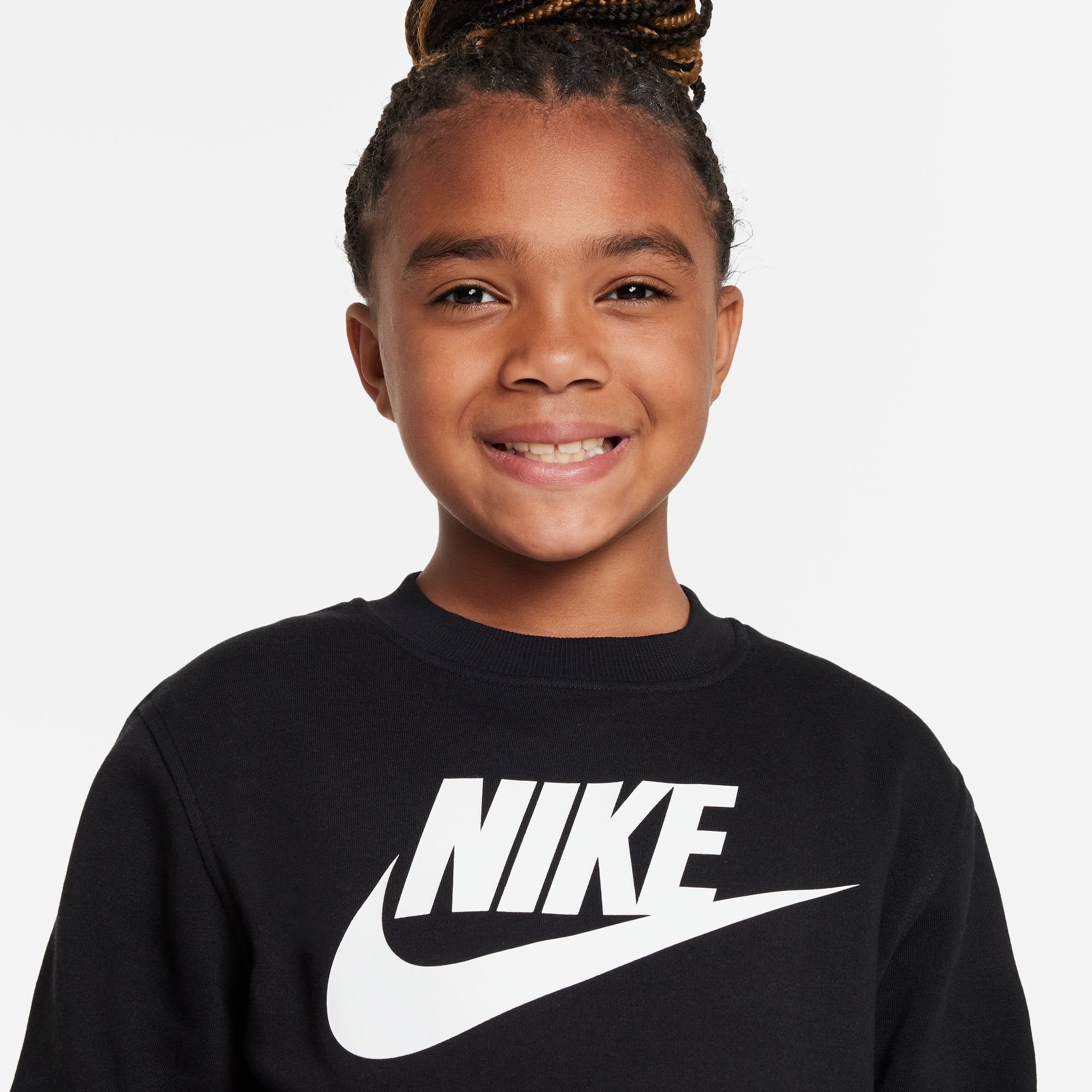 Nike Sportswear Sweatshirt CLUB BIG KIDS' FLEECE SWEATSHIRT BLACK/WHITE