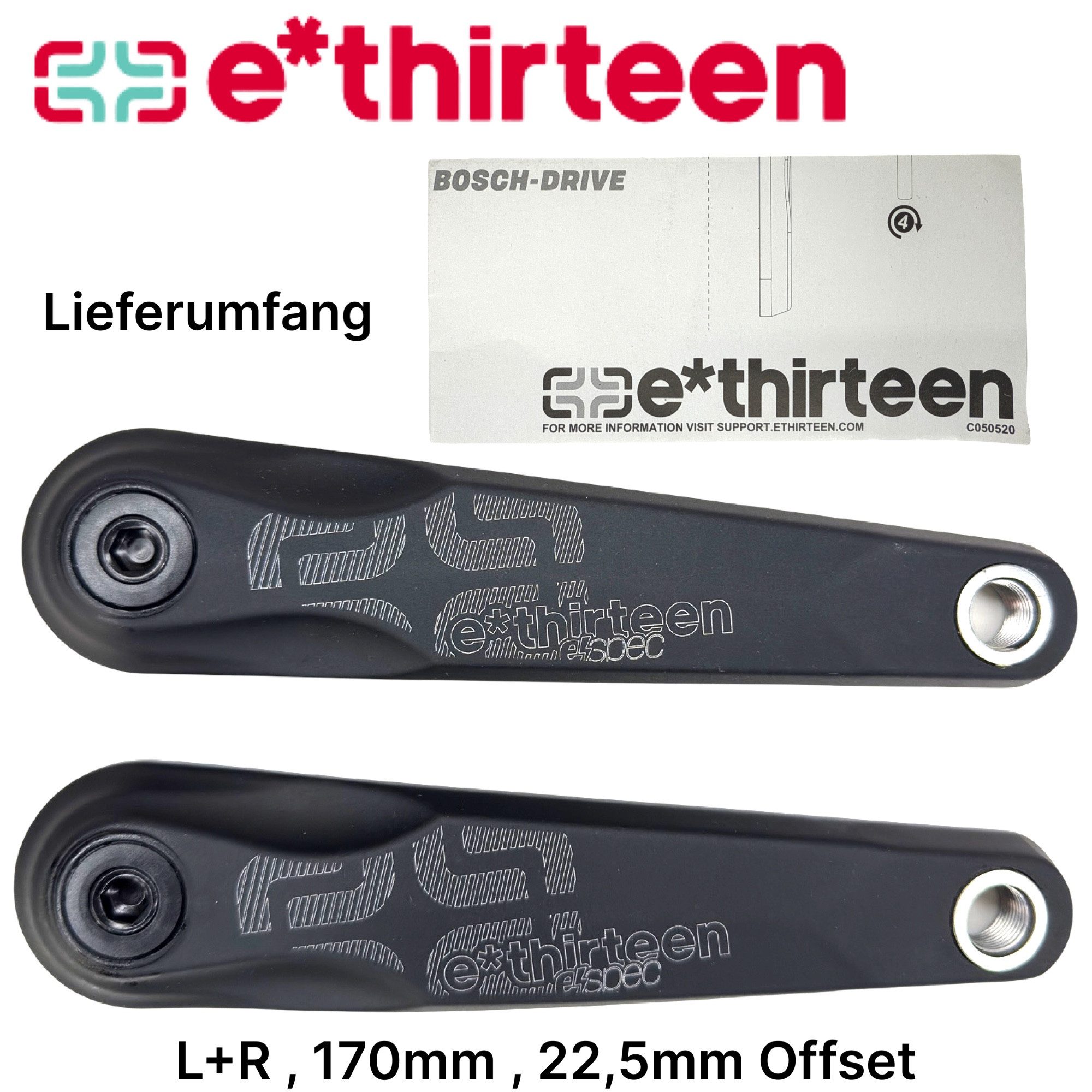 e*thirteen Fahrradlenker e*thirteen MTB Ebike Ersatz Kurbelarme 170mm für Brose,Bosch,Yamaha