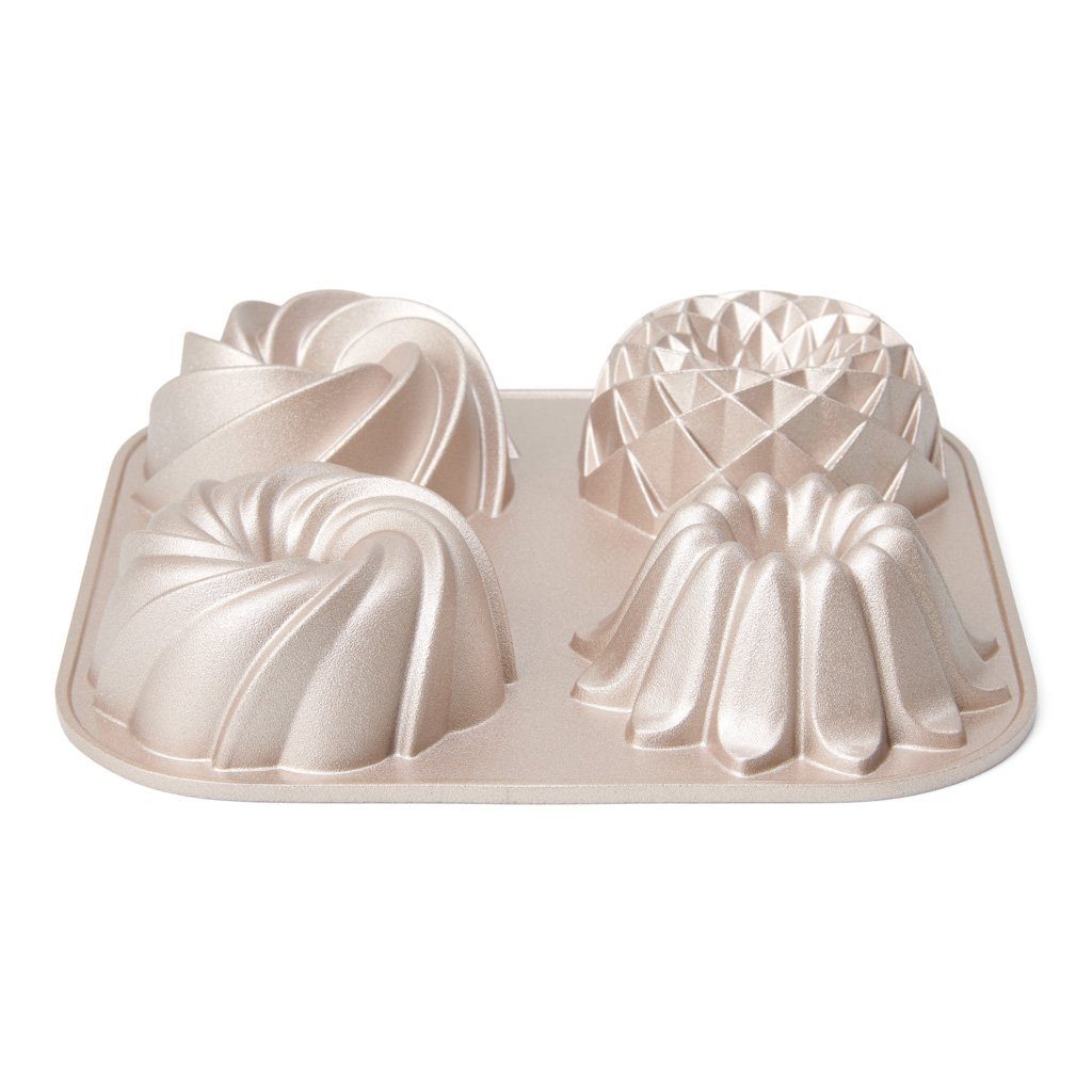 patisse Backform Mini-Napfkuchenform 4er - aus Aluminium-Guss, zum Backen von 4 verschiedenen Napfkuchenformen