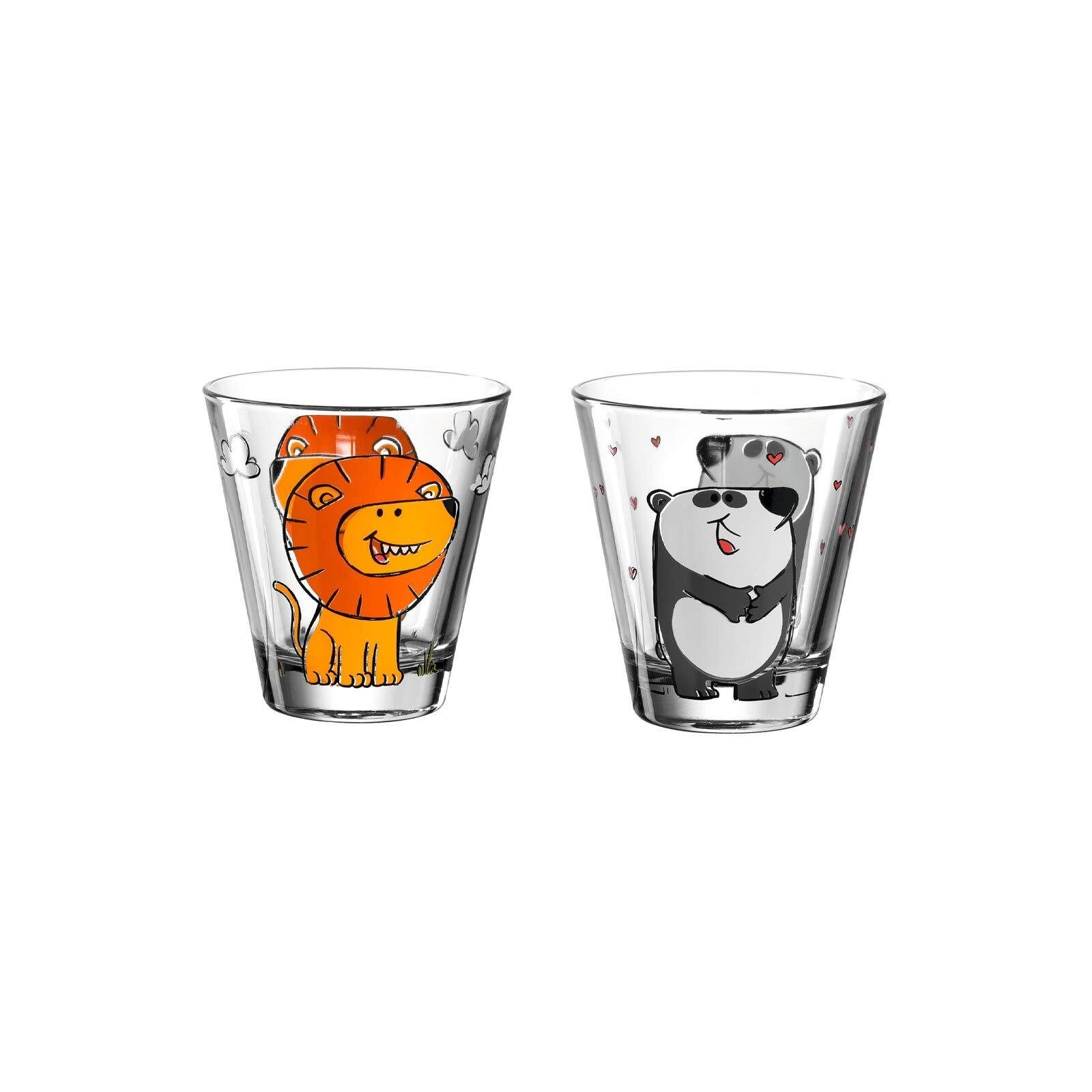 LEONARDO Kinderbecher Bambini Kinderbecher 215 ml 2er Set, 2-tlg., Glas