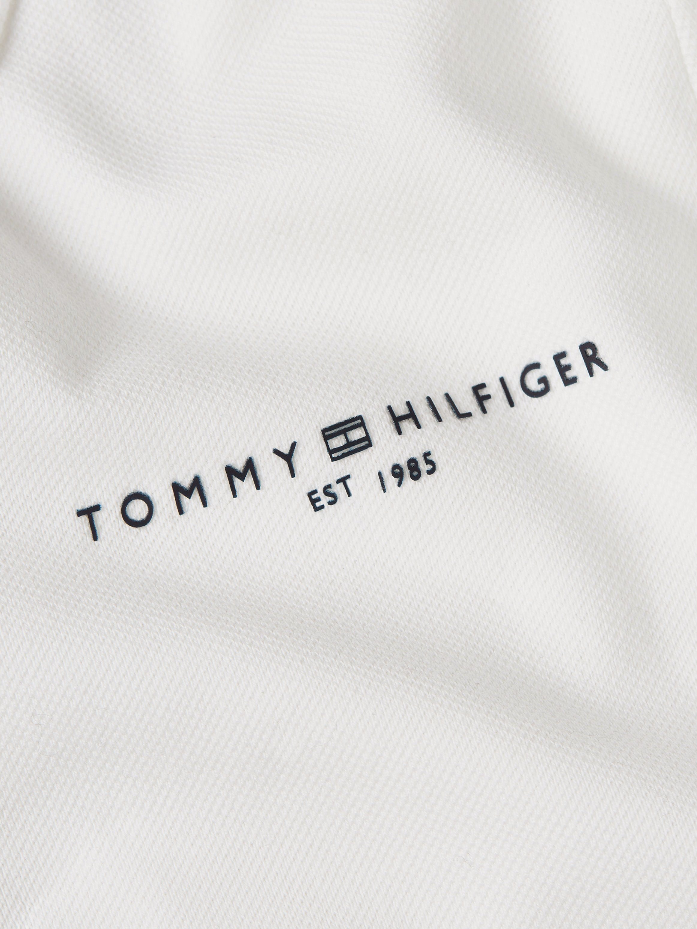 Tommy Hilfiger Ecru SS Logostickerei POLO SLIM mit CORP MINI Poloshirt LOGO