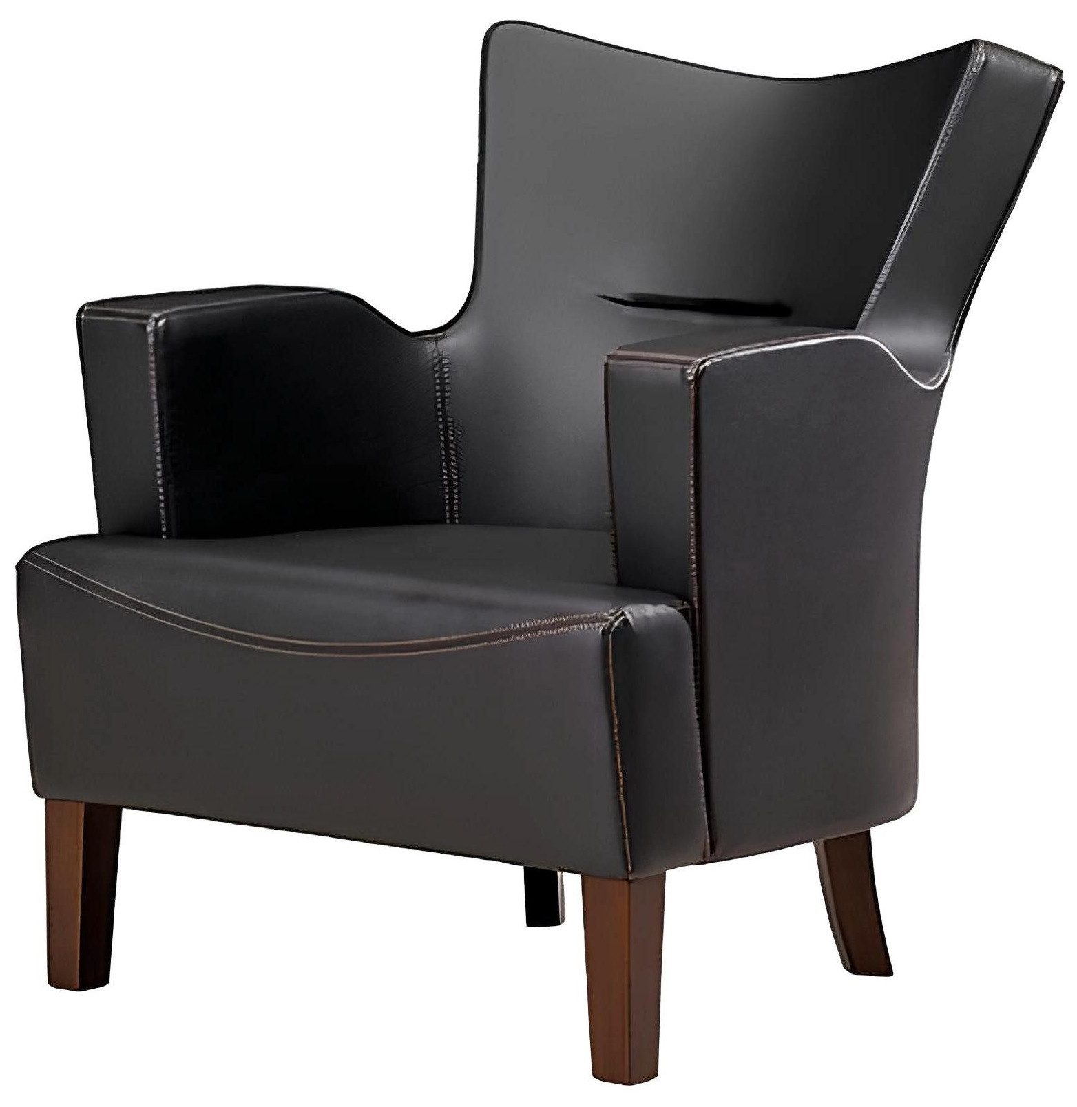 Xlmoebel Loungesessel Holz-Loungesessel mit Lederpolsterung und elegantem Design (Sessel), Hergestellt in Europa