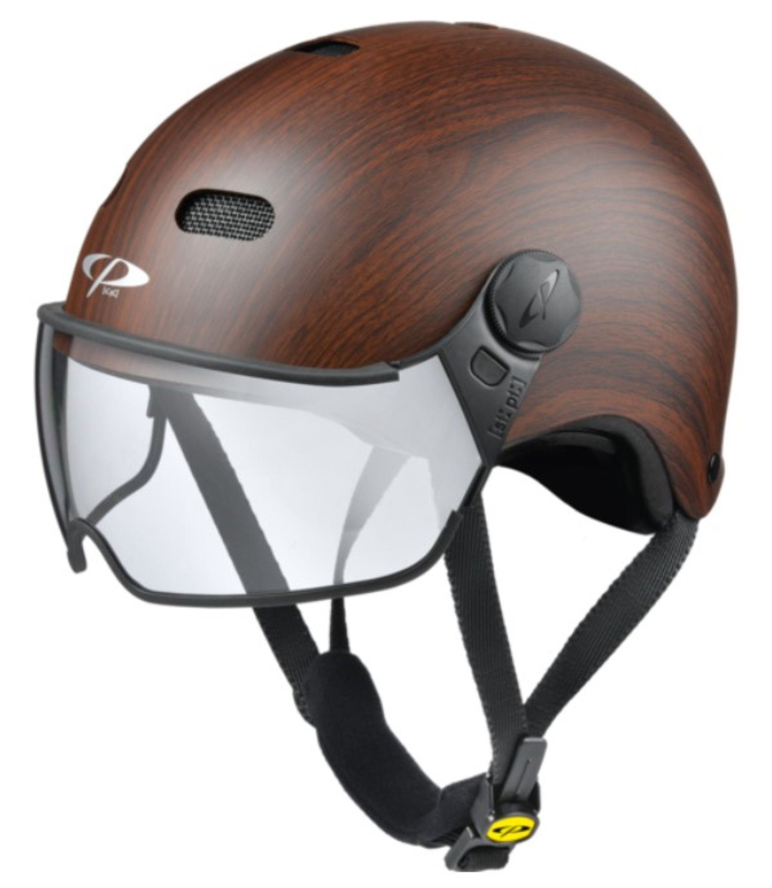 CP premium helmets Fahrradhelm CP Carachillo Urban Fahrradhelm E Bike Visierhelm Cubic wood braun