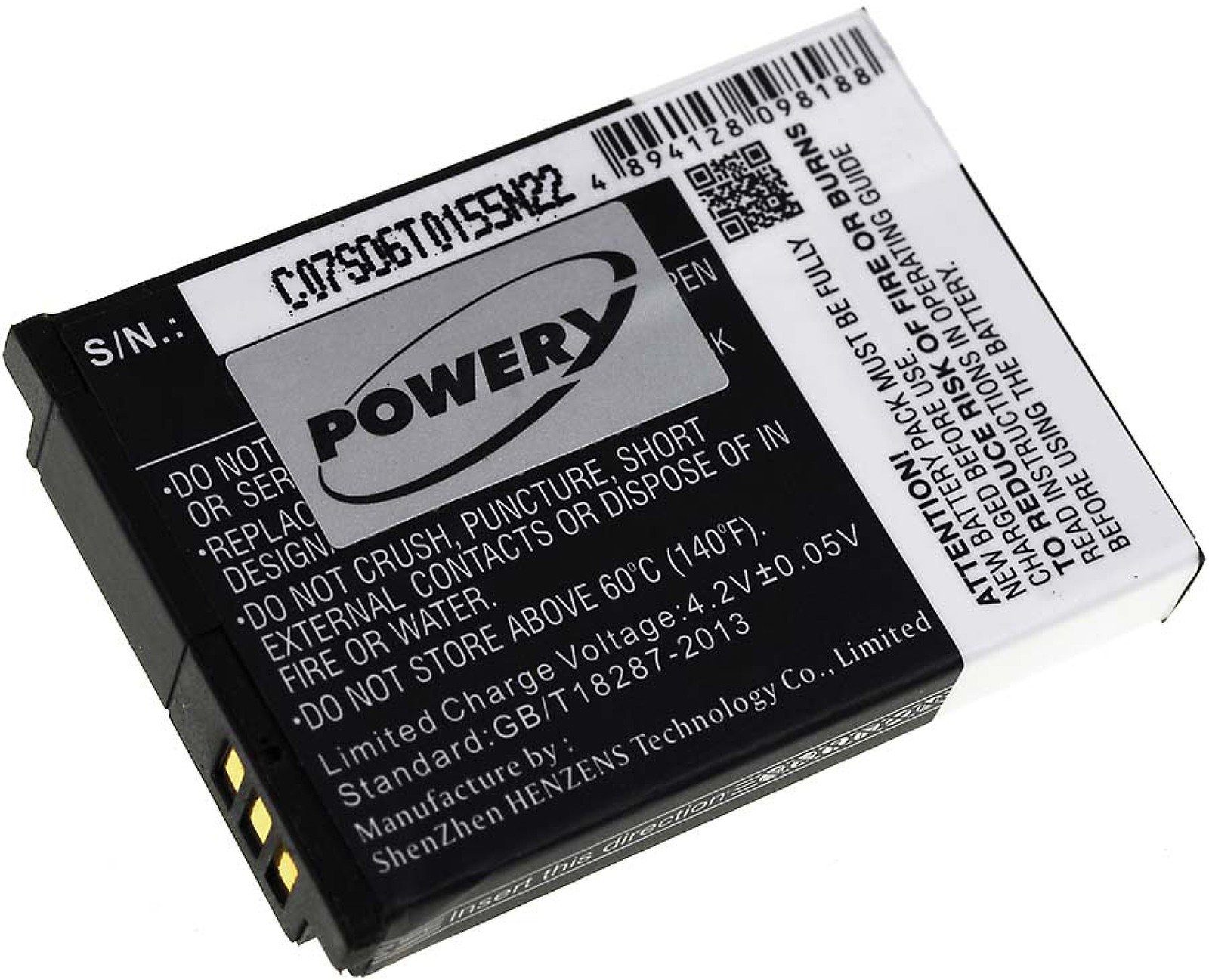 Powery (3.7 Zoom für Q4 Kamera-Akku V) mAh 1050 Akku