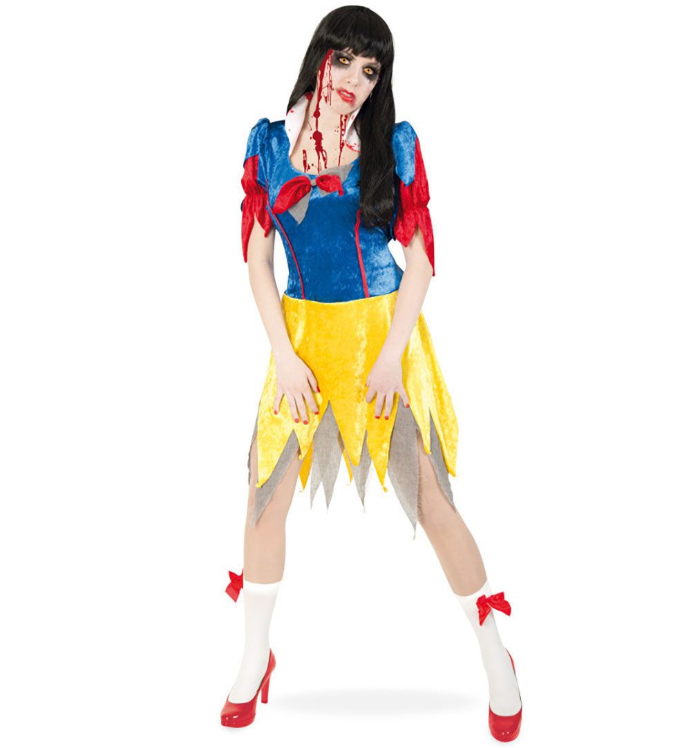 Fries Zombie-Kostüm Damen Horror Schneewittchen Kostüm Kleid Halloween Karneval