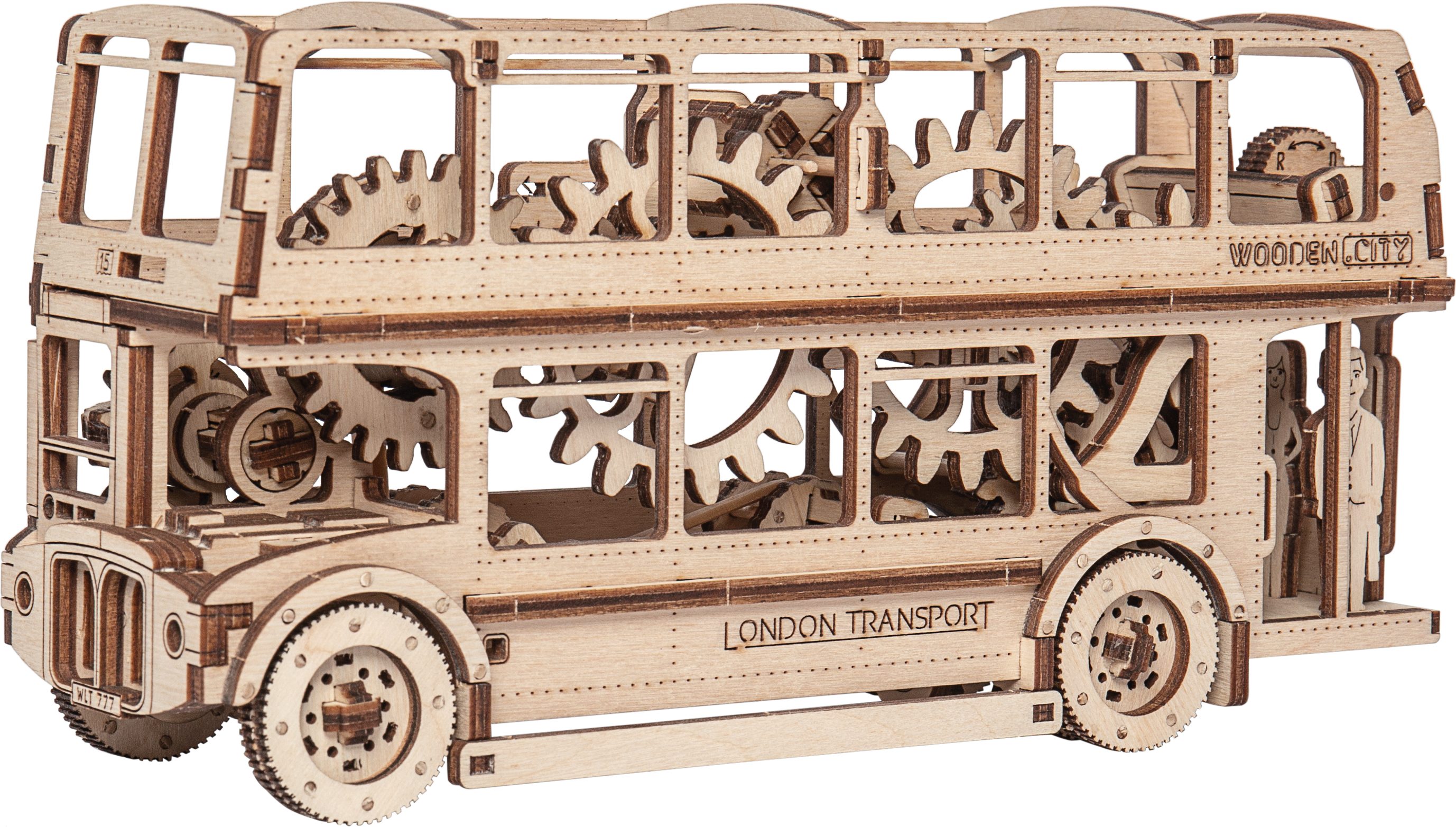 Wooden City 3D-Puzzle Holzbausatz London Bus, Holzfunktionsbausätze, Holzpuzzle, 216 Puzzleteile