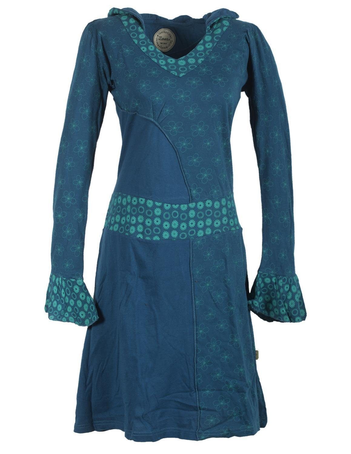 Vishes Zipfelkleid Langarm Blümchen Kapuzenkleid mit günstig online kaufen