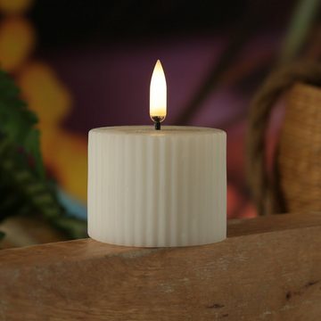 UYUNI Lighting LED-Kerze LED Mini Kerze Thea Uyuni mit Rillen Timer bis 400Std. D: 5,8cm weiß (1-tlg)