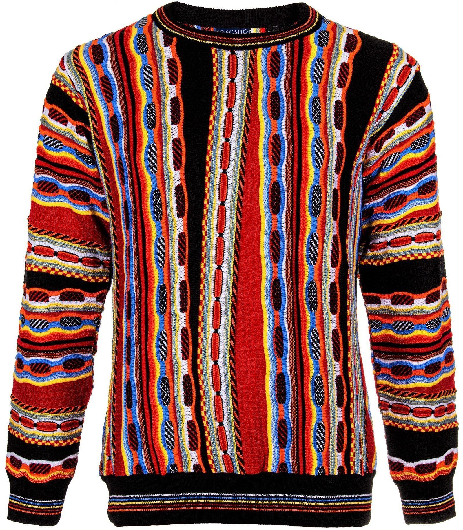 Cascallo Strickpullover Cascallo® Angelo Herren Strickpullover Bunt Vintage (1-tlg)