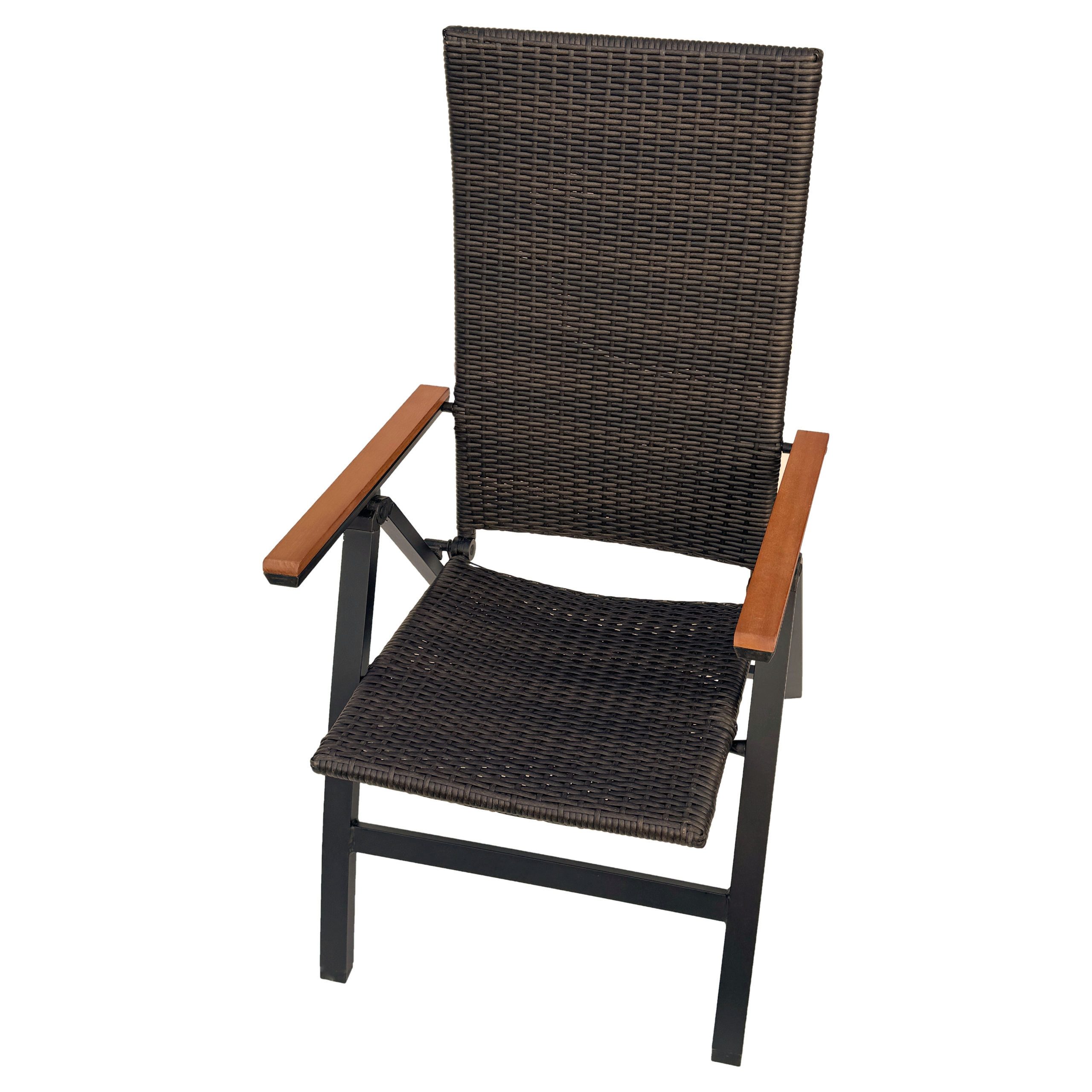 belavi Gartenstuhl Polyrattan Klappsessel mit Holz-Armlehnen, günstig online kaufen