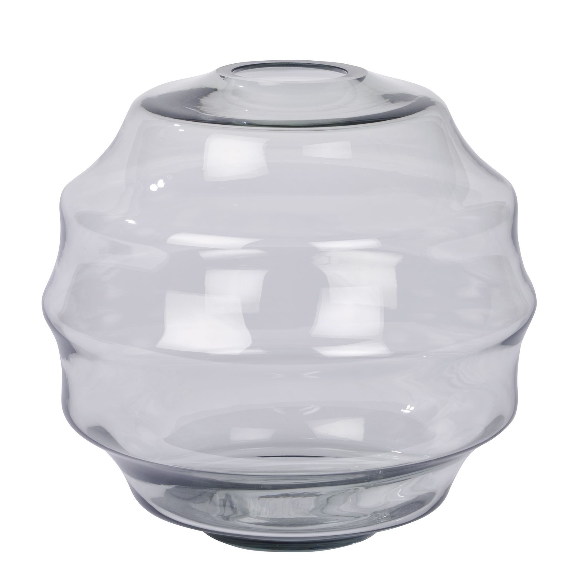 Tischvase Kokon Glasvase stone H 19,5 cm, D20,5 cm