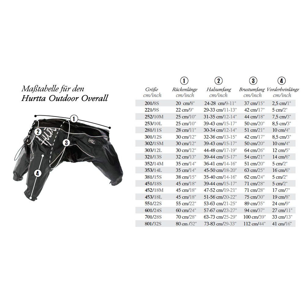 HURTTA Hundeoverall Outdoor Overall rot