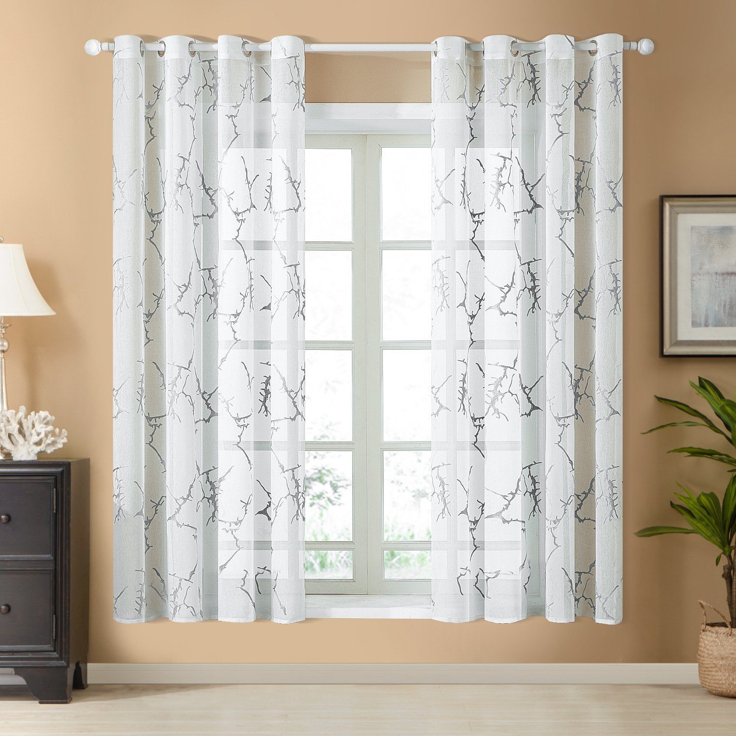 BYSURE Gardine (2 St), Ösen, halbtransparent, günstig online kaufen