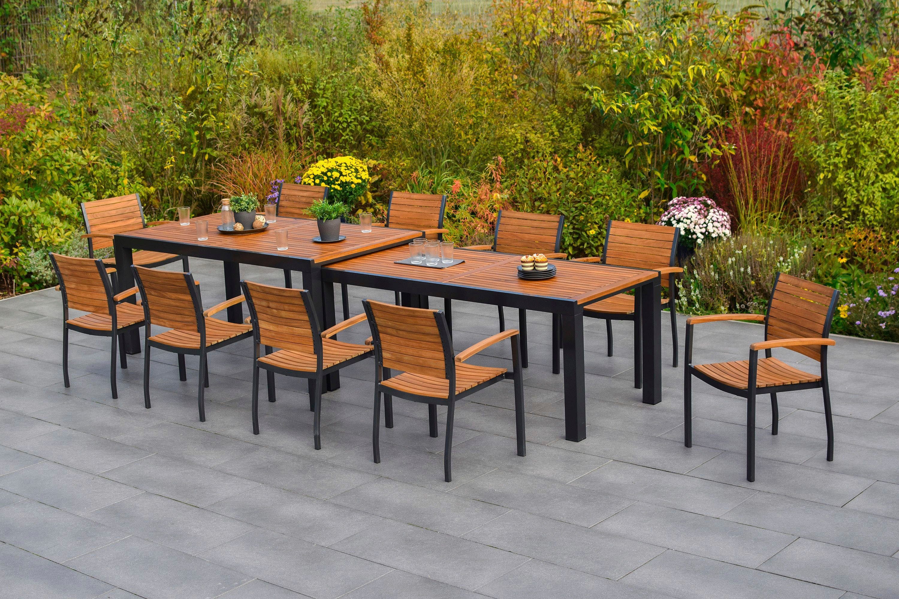 MERXX GartenEssgruppe Santorin, (11tlg), Pulverbeschichtetes