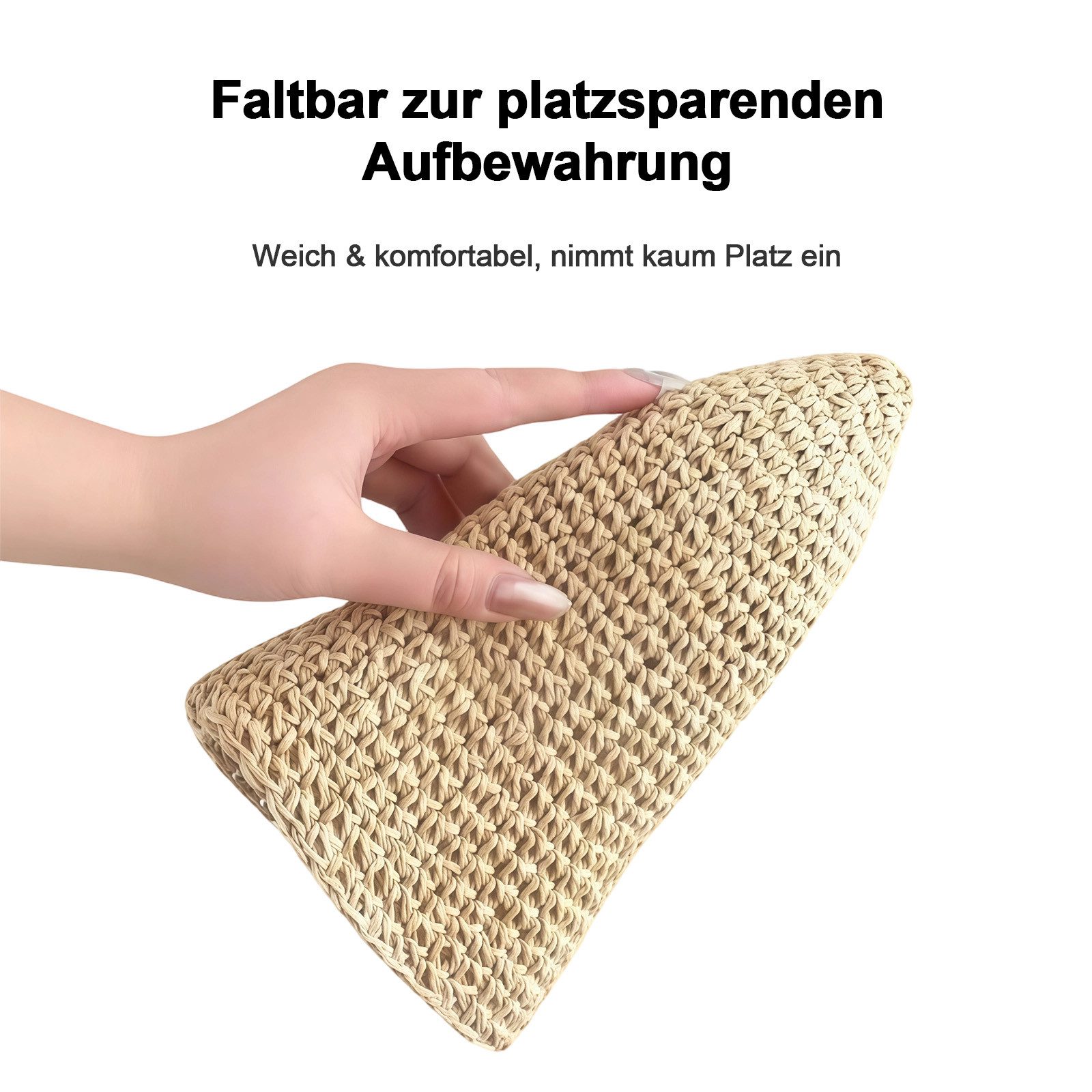MOPUEA Strohhut Damen Strohhut Sonnenhut Faltbar Breite Krempe Sommer Verstellbarer (Damen Sonnenhut Aus Papierstroh Mit Breiter Krempe, Faltbarer Strohhut Mit Verstellbarer Passform) Atmungsaktiv Formbare Krempe Faltbar Und Leicht Tragbar