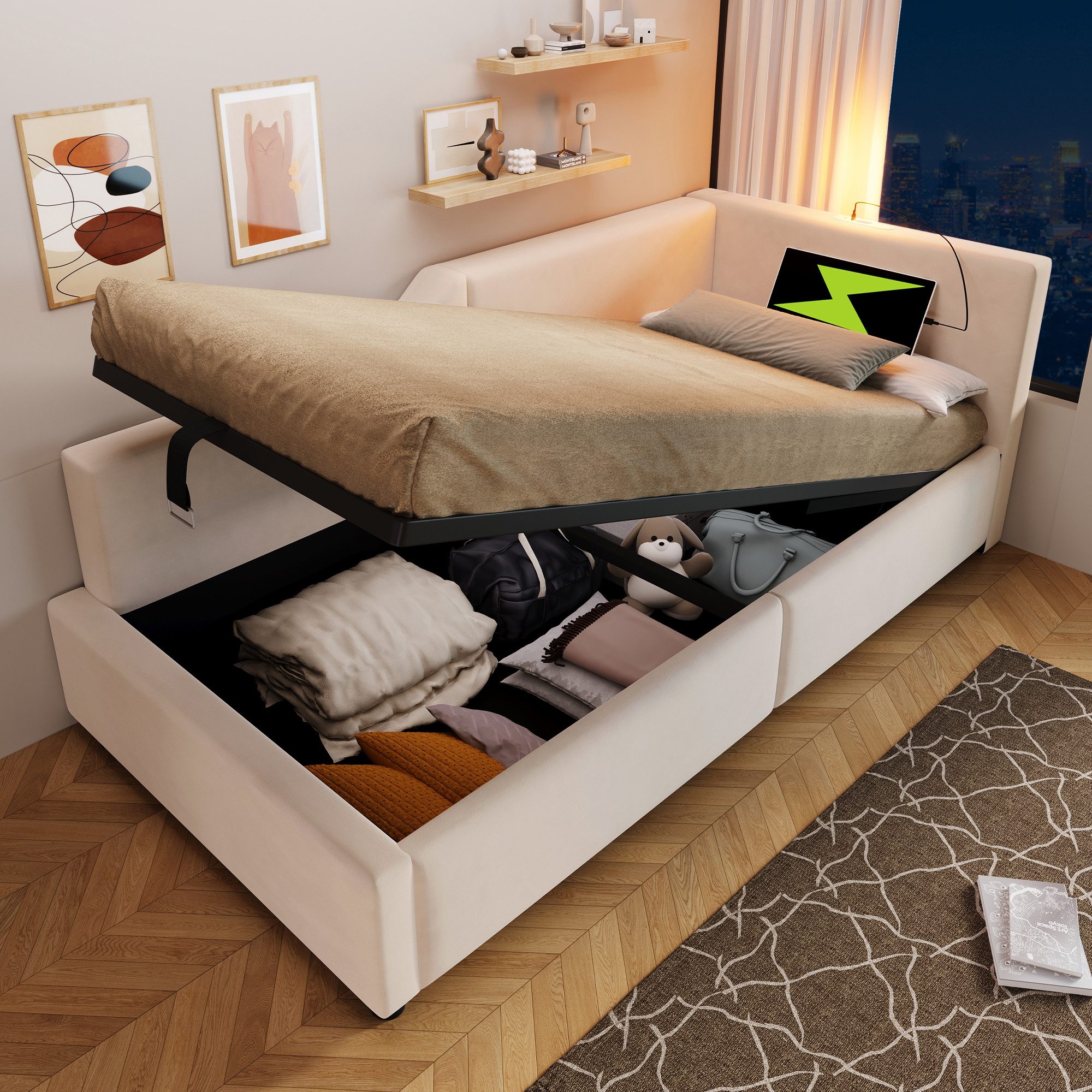 HAUSS SPOLE Schlafsofa 90x190cm mit hydraulischem günstig online kaufen