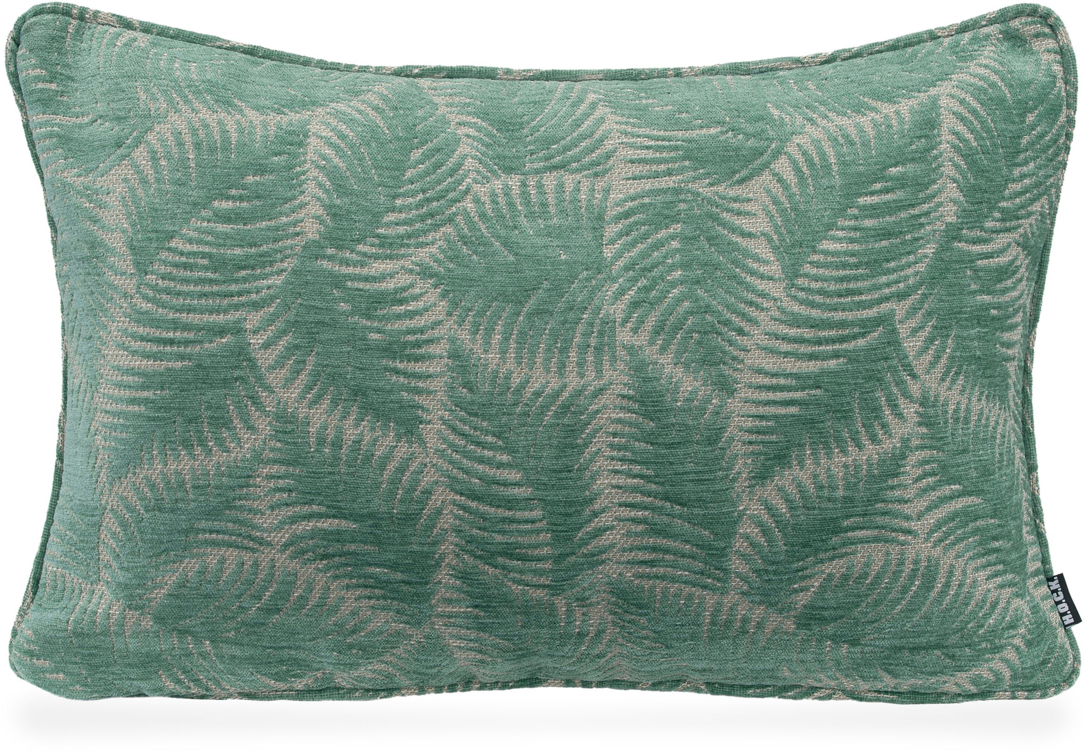 H.O.C.K. Dekokissen Nelly, mit Blätter-Muster, Kissenhülle mit Füllung, 1 Stück