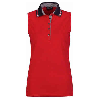 GOLFINO Poloshirt Golfino Club Sun Protection Sleeveless Polo Red Flame