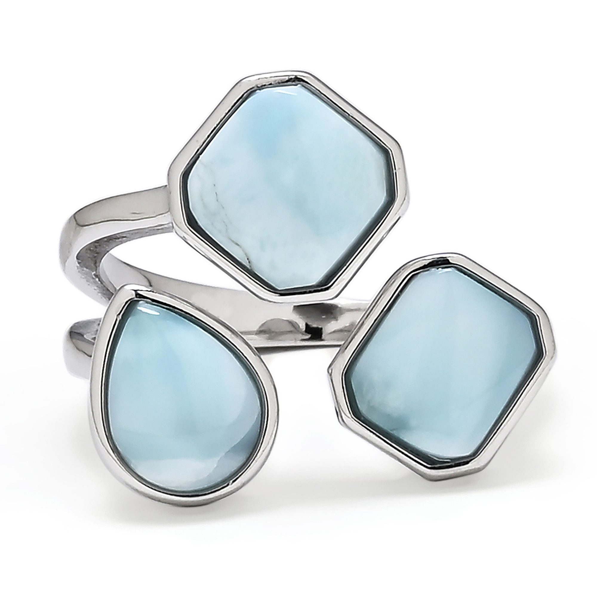 Cavill Silberring Cavill Larimar Ring 3,7 ct Sterlingsilber rhodiniert blau (1-tlg)