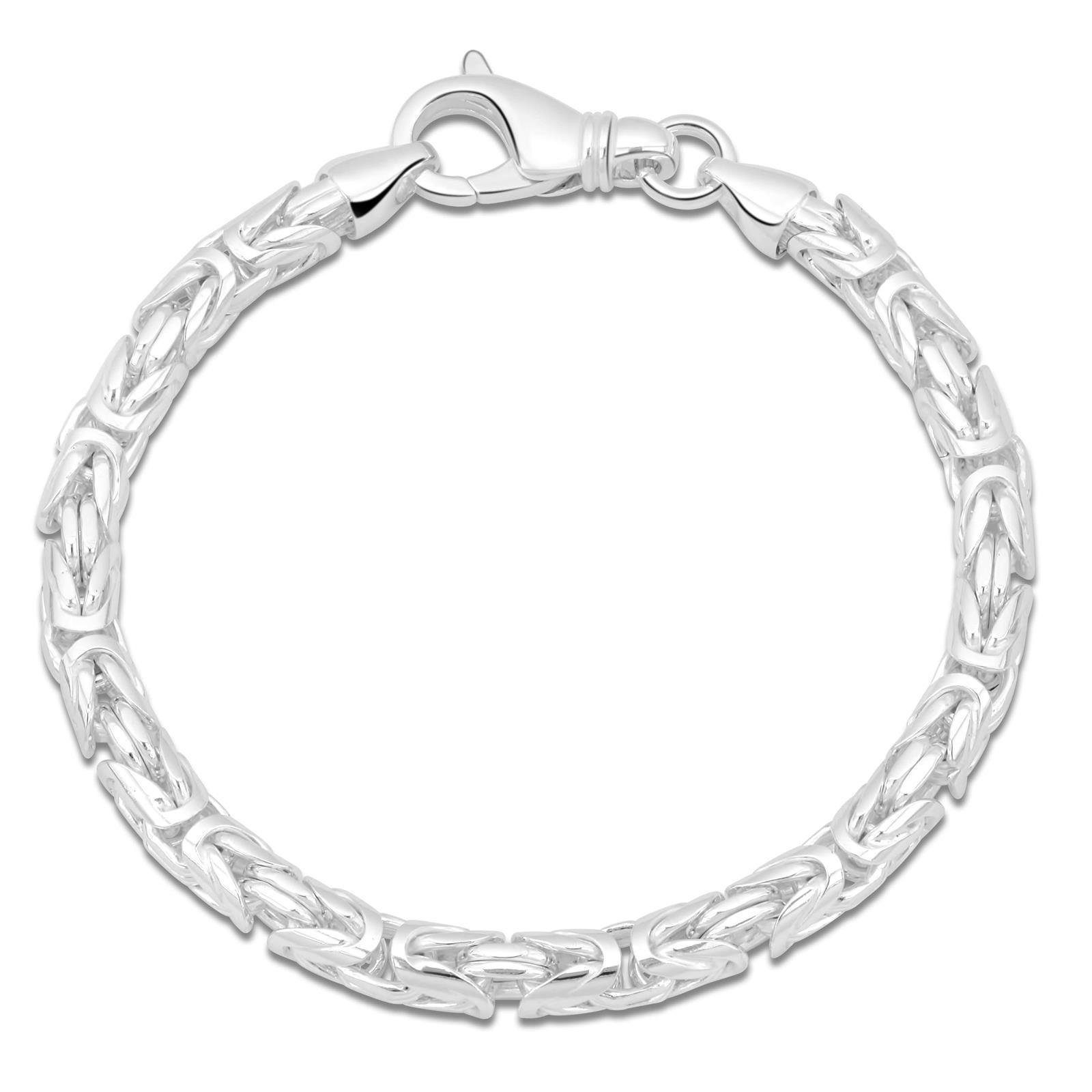 Tony Fein Königsarmband Königsarmband Rund 6mm 925er Silber, Made in Italy für Damen und Herren